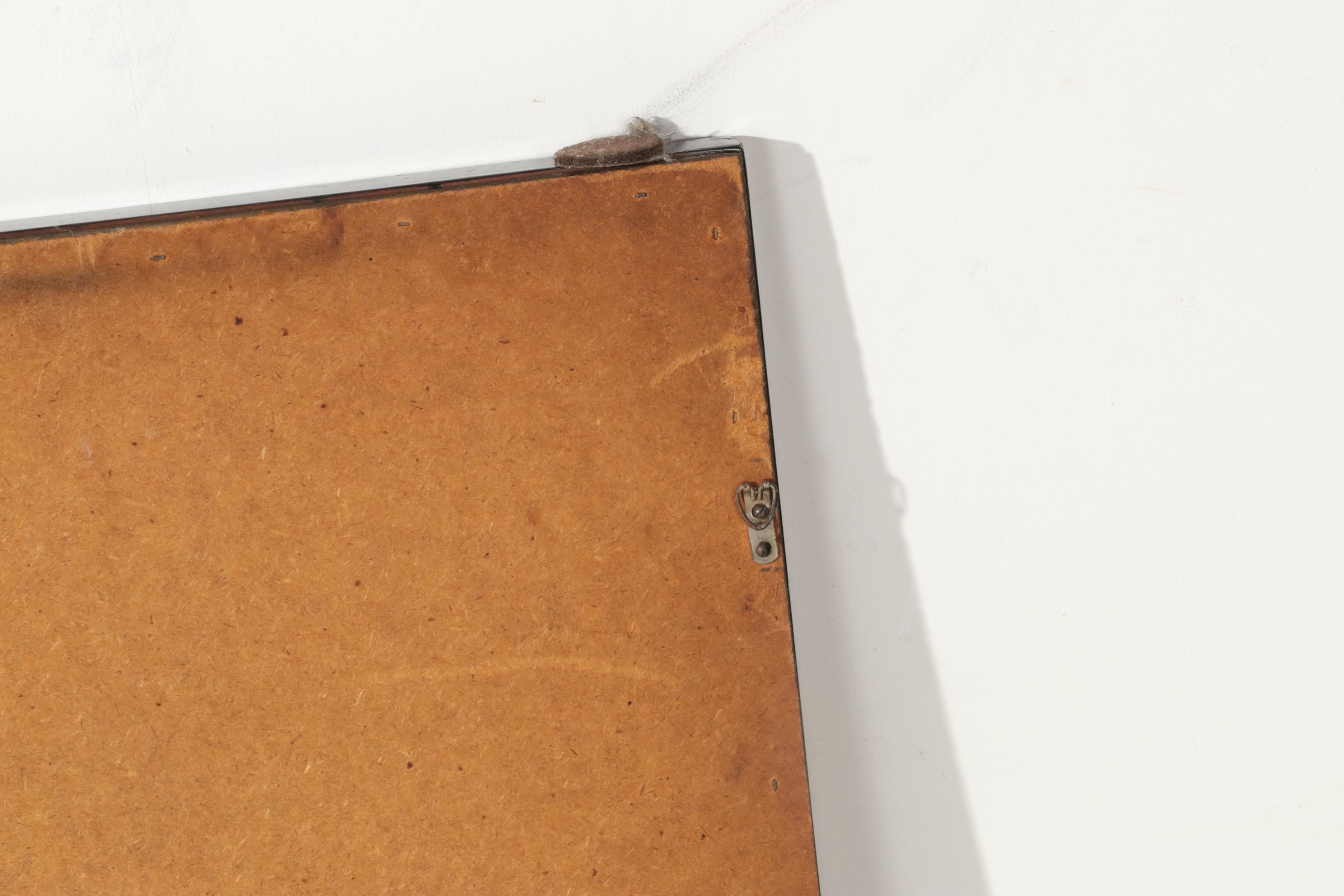 MMA "Hart" Mirror with Black Enameled Frame, Mid-20th Century