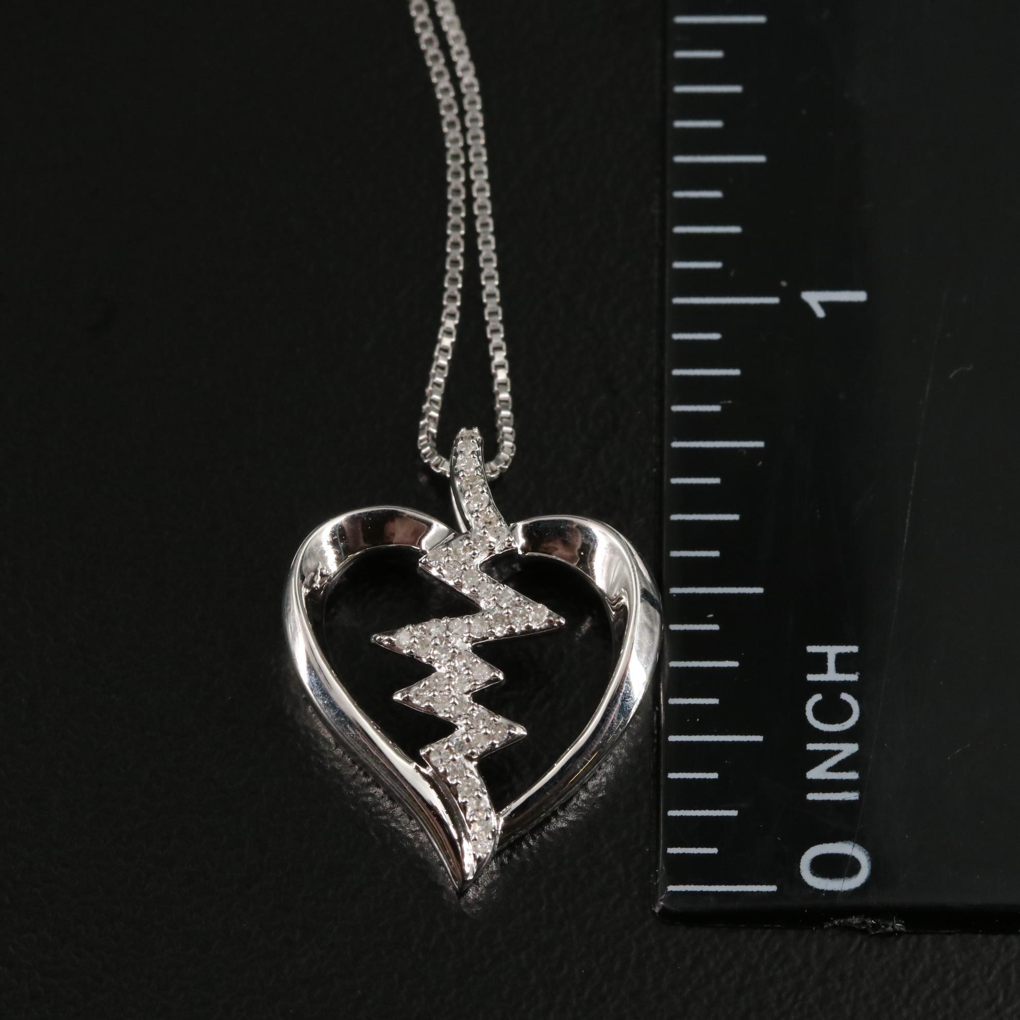 Sterling 0.11 CTW Diamond Heart Pendant Necklace