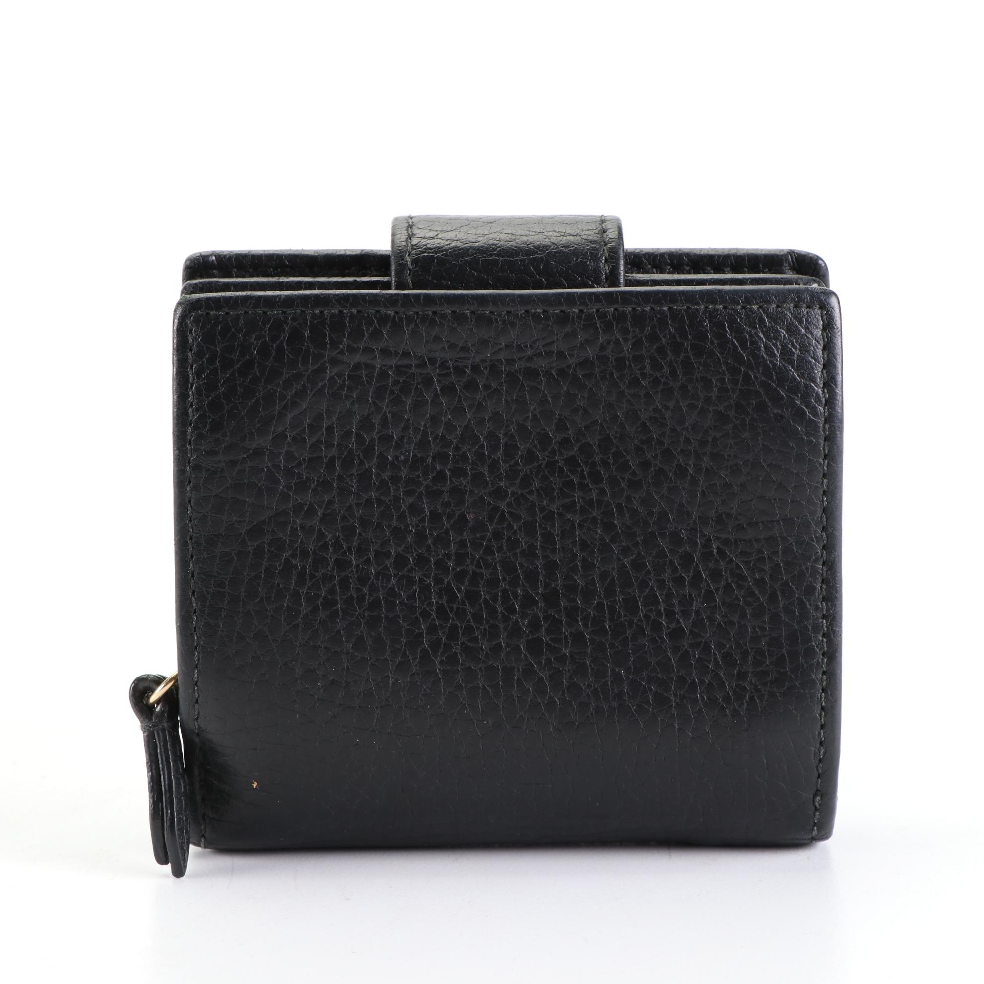 Gucci GG Flap Bifold Wallet in Grain Leather with Box