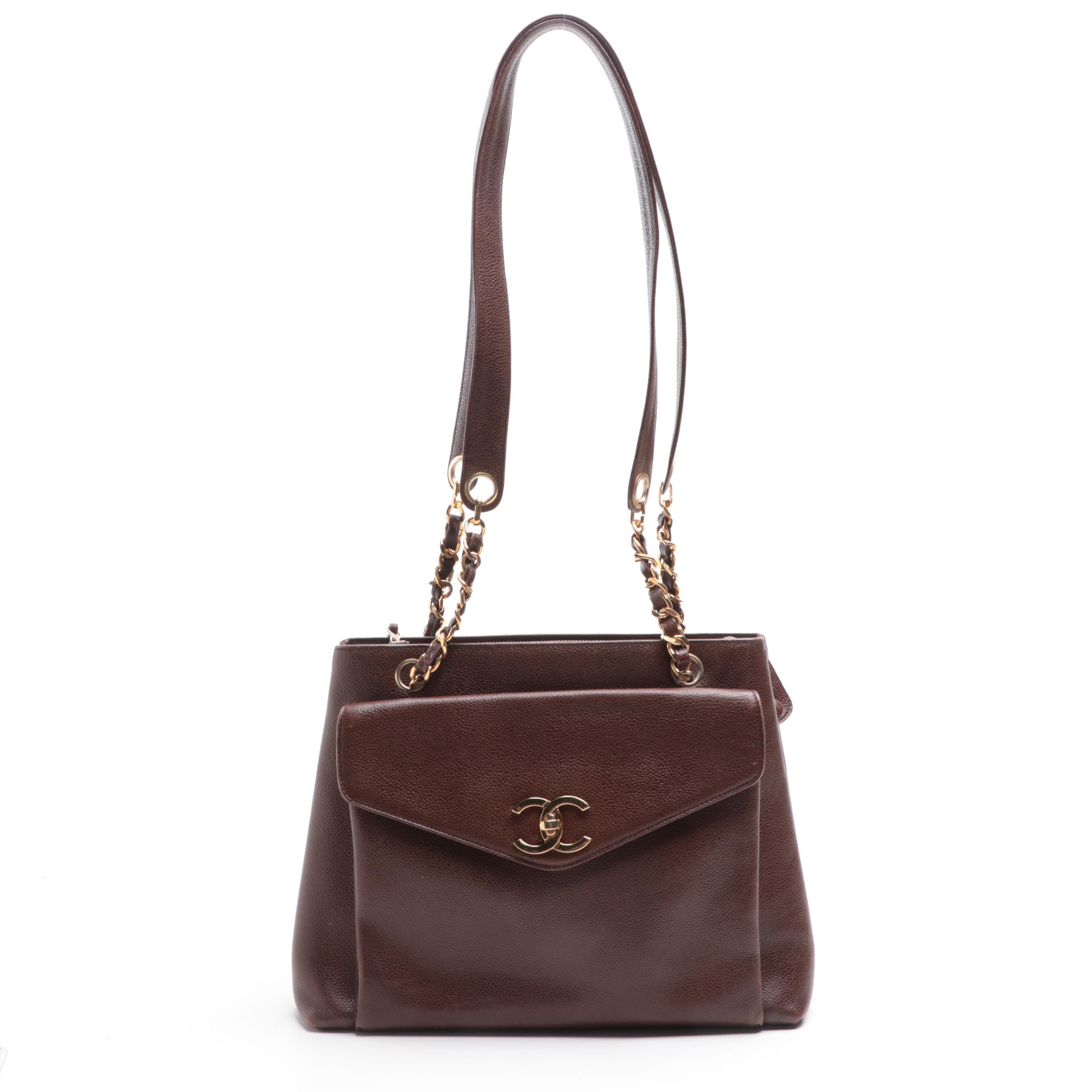 Chanel CC Turnlock Shoulder Bag in Caviar Leather