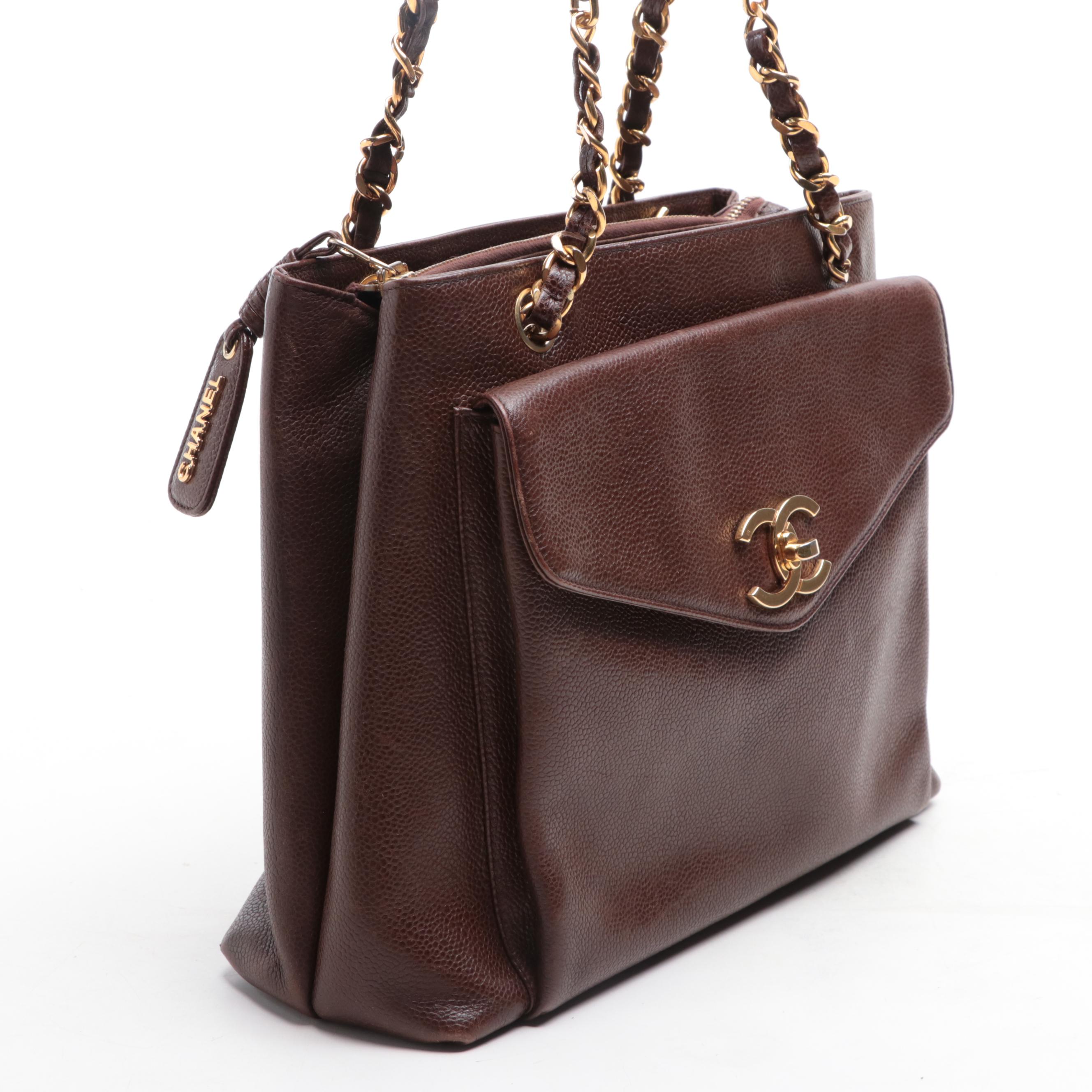 Chanel CC Turnlock Shoulder Bag in Caviar Leather