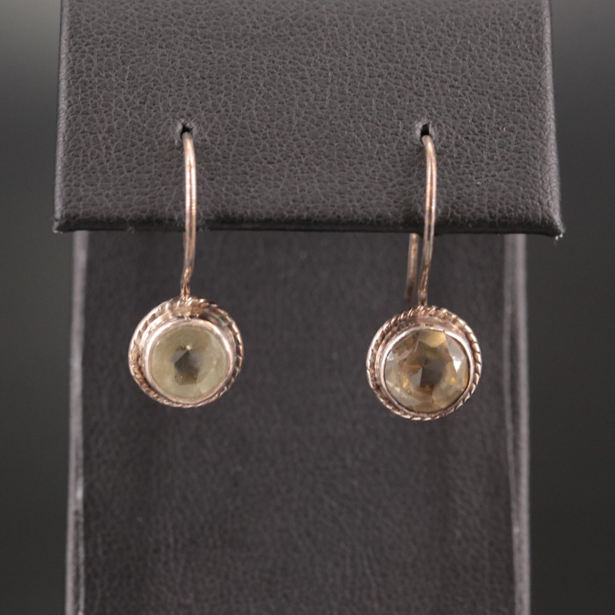 Sterling Citrine Drop Earrings