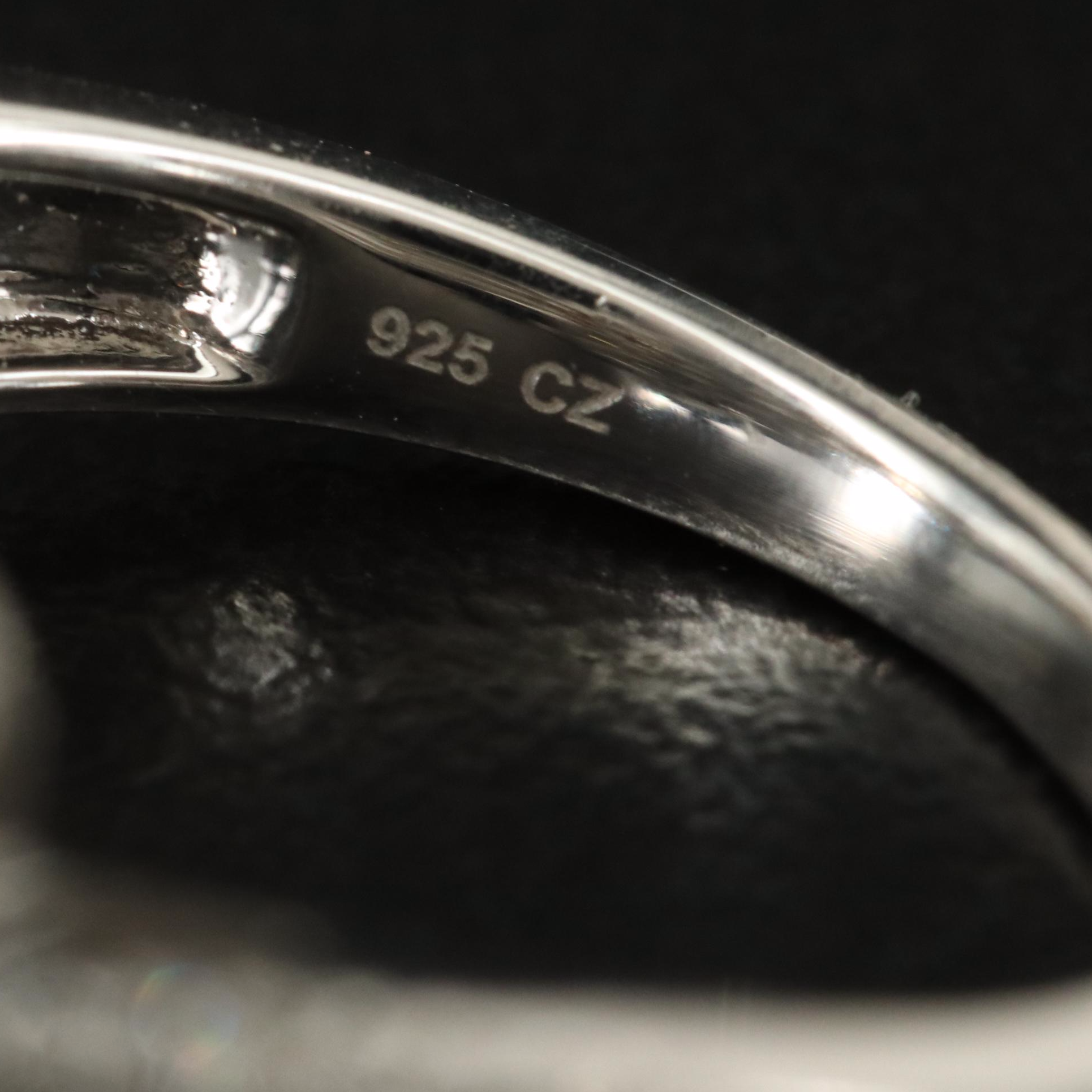 Sterling Cubic Zirconia Cluster Ring