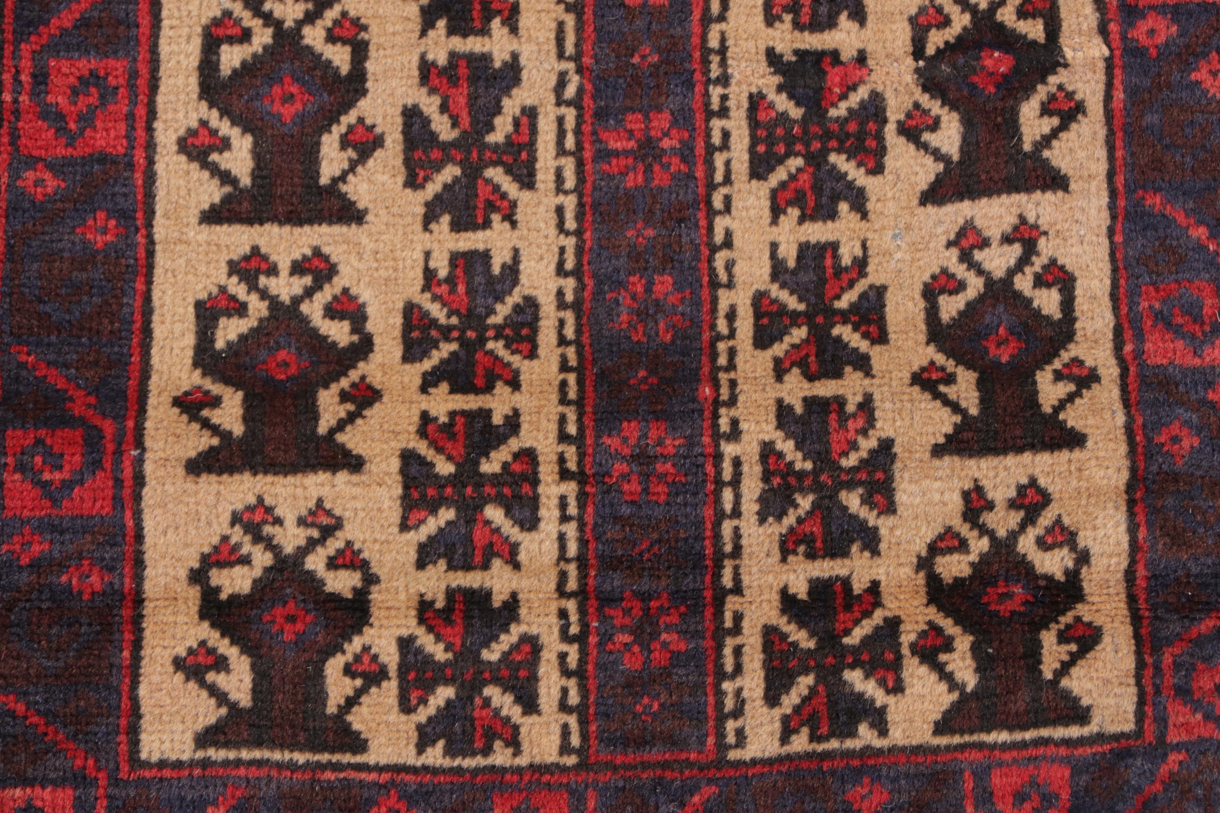 2'11 x 4'8 Hand-Knotted Afghan Baluch Accent Rug