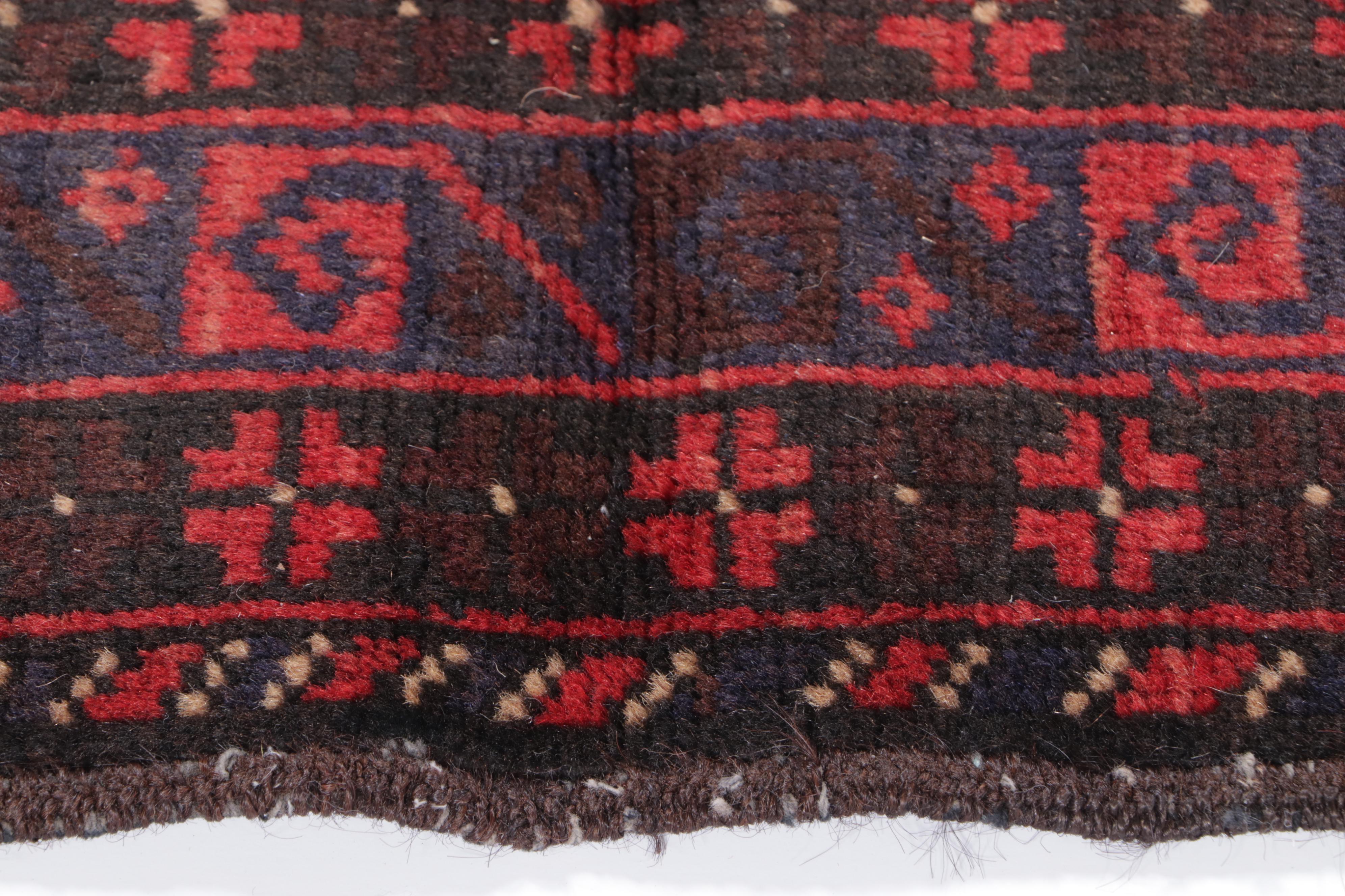 2'11 x 4'8 Hand-Knotted Afghan Baluch Accent Rug