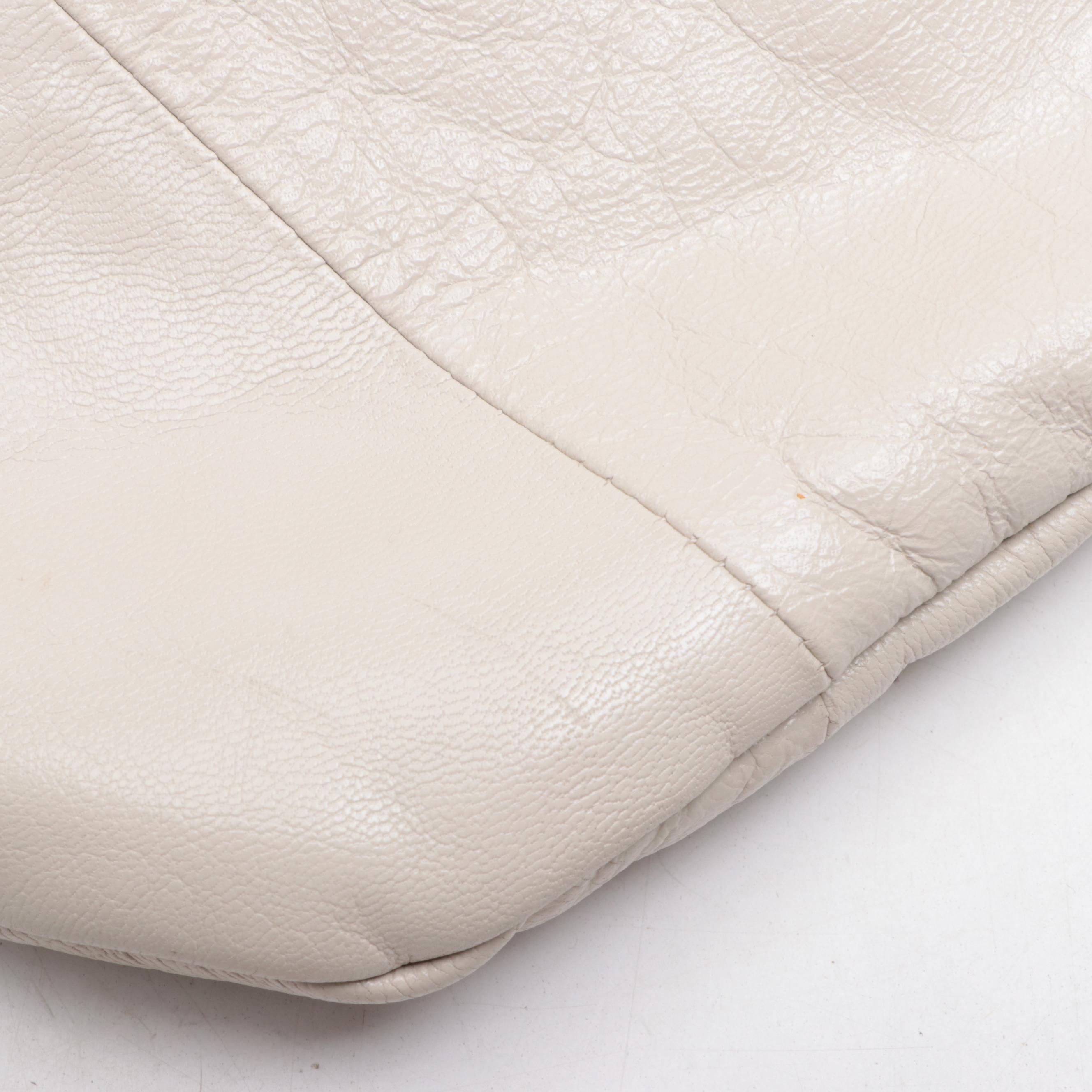 Gucci Bamboo Handle Hobo Bag in Cream Leather