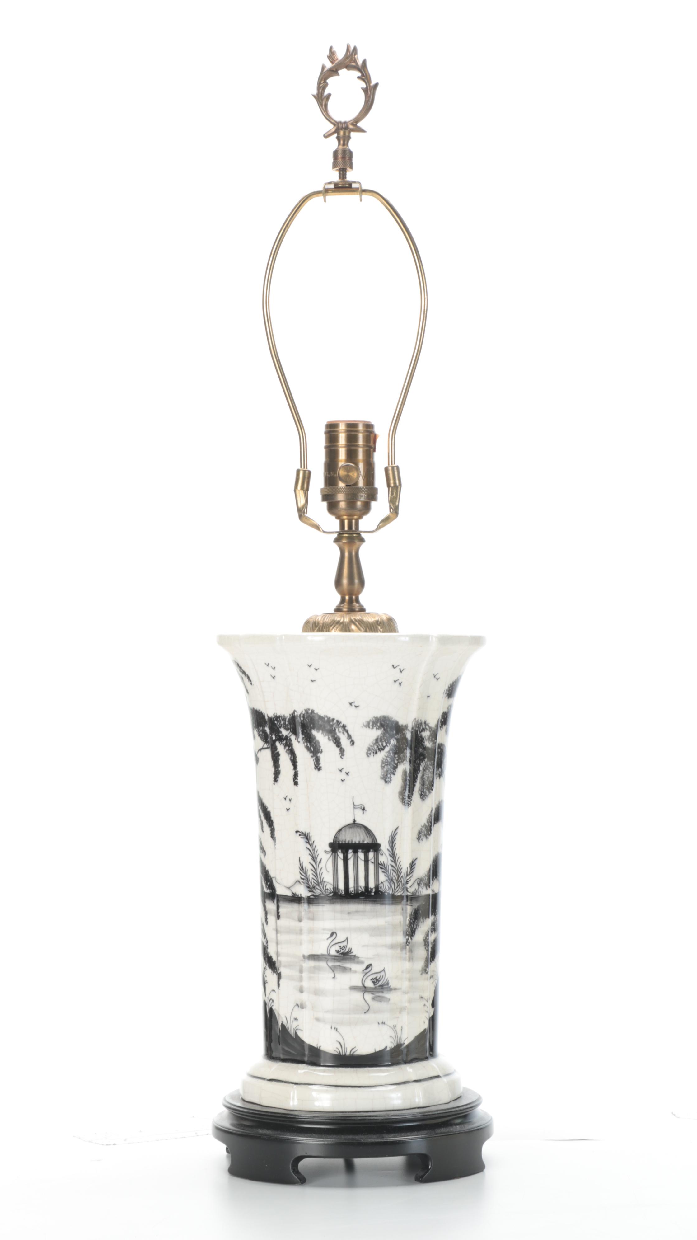 Wildwood Lamps "Villa La Rocca Pisana" Craquelure Finish Table Lamp