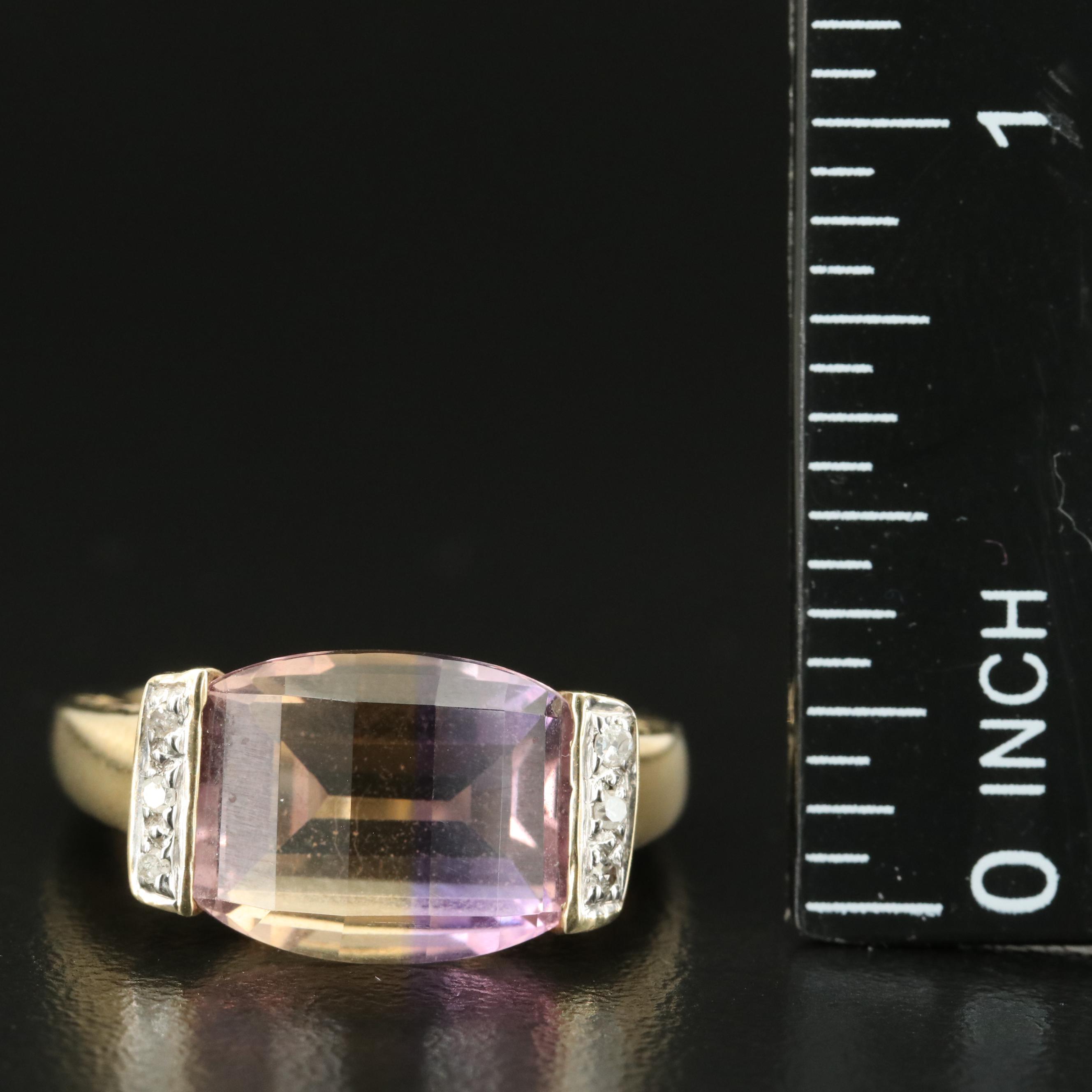10K Ametrine and Diamond Ring