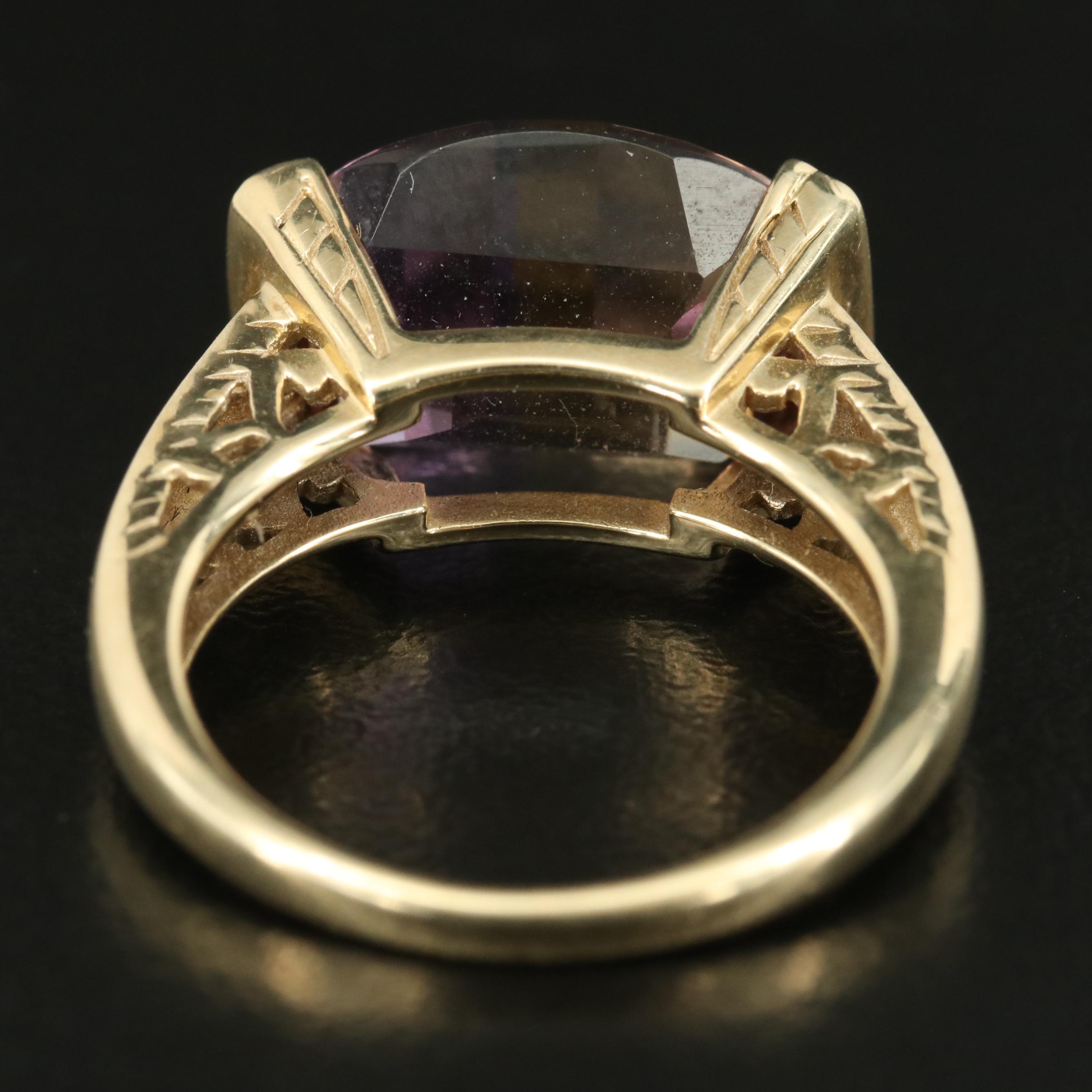 10K Ametrine and Diamond Ring