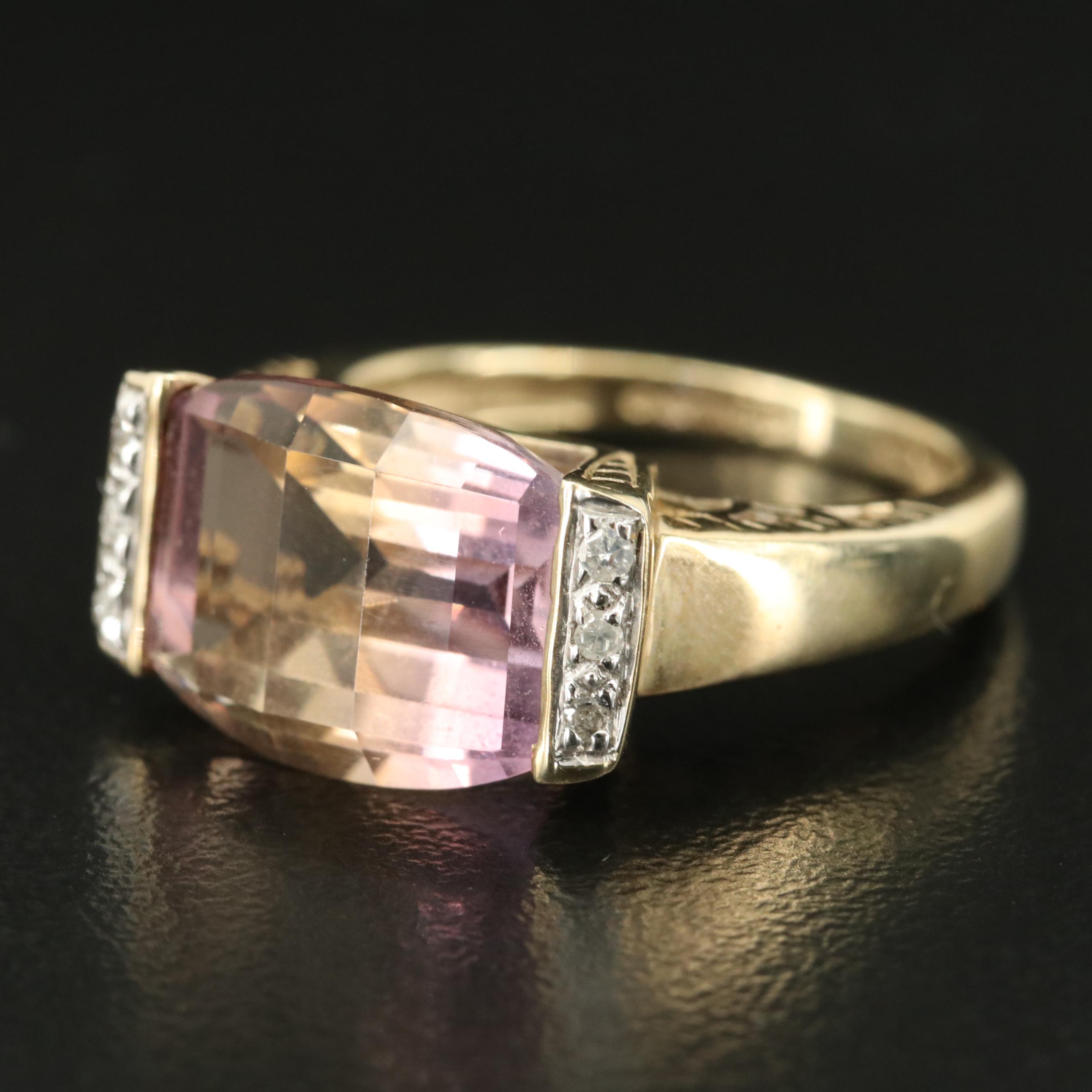 10K Ametrine and Diamond Ring
