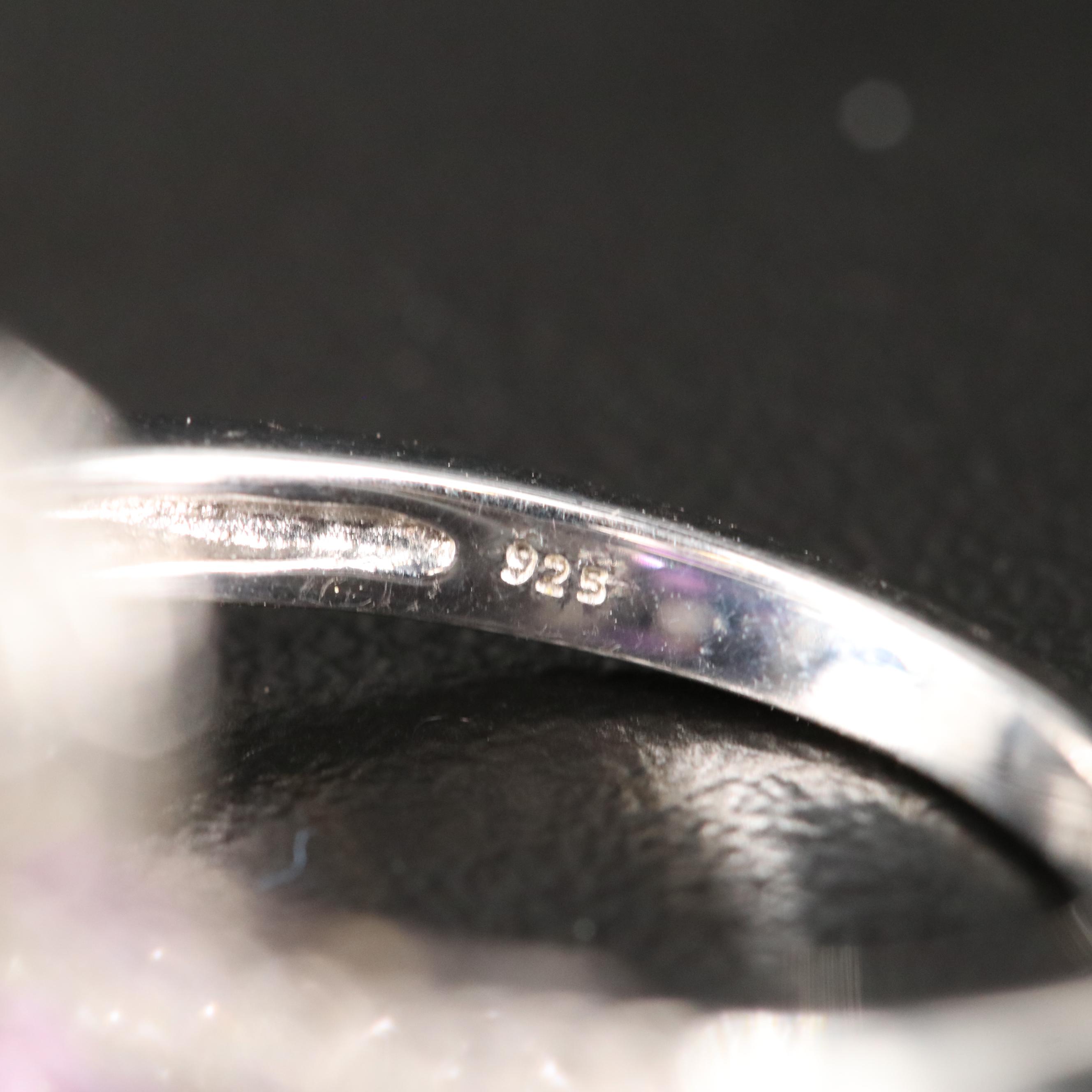 Sterling Amethyst and White Zircon Ring