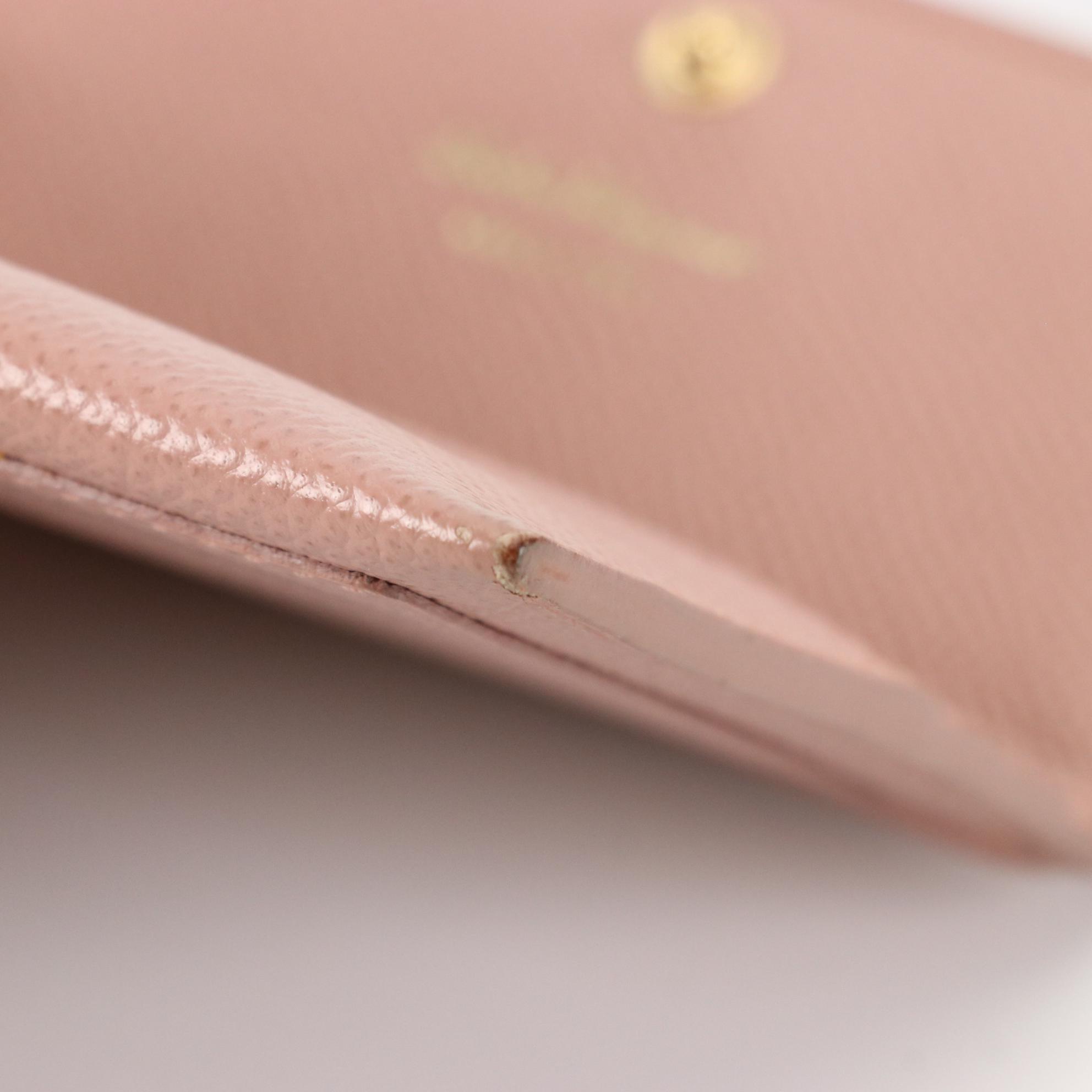 Salvatore Ferragamo Vara Bow Compact Flap Wallet in Pink Crossgrain Leather