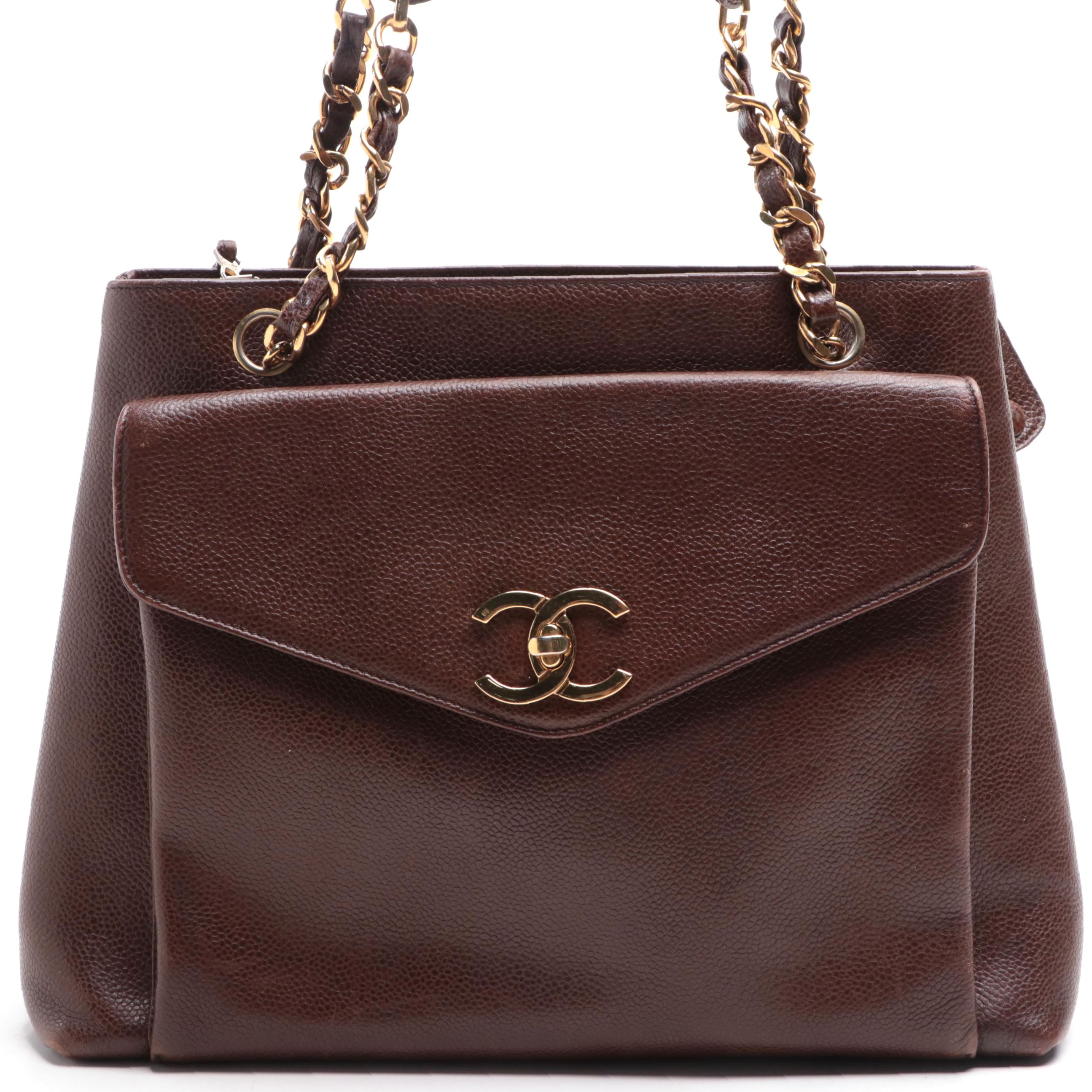 Chanel CC Turnlock Shoulder Bag in Caviar Leather