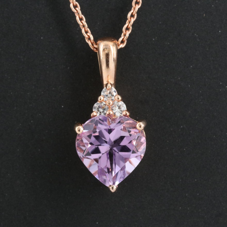 Sterling Amethyst and Sapphire Pendant Necklace