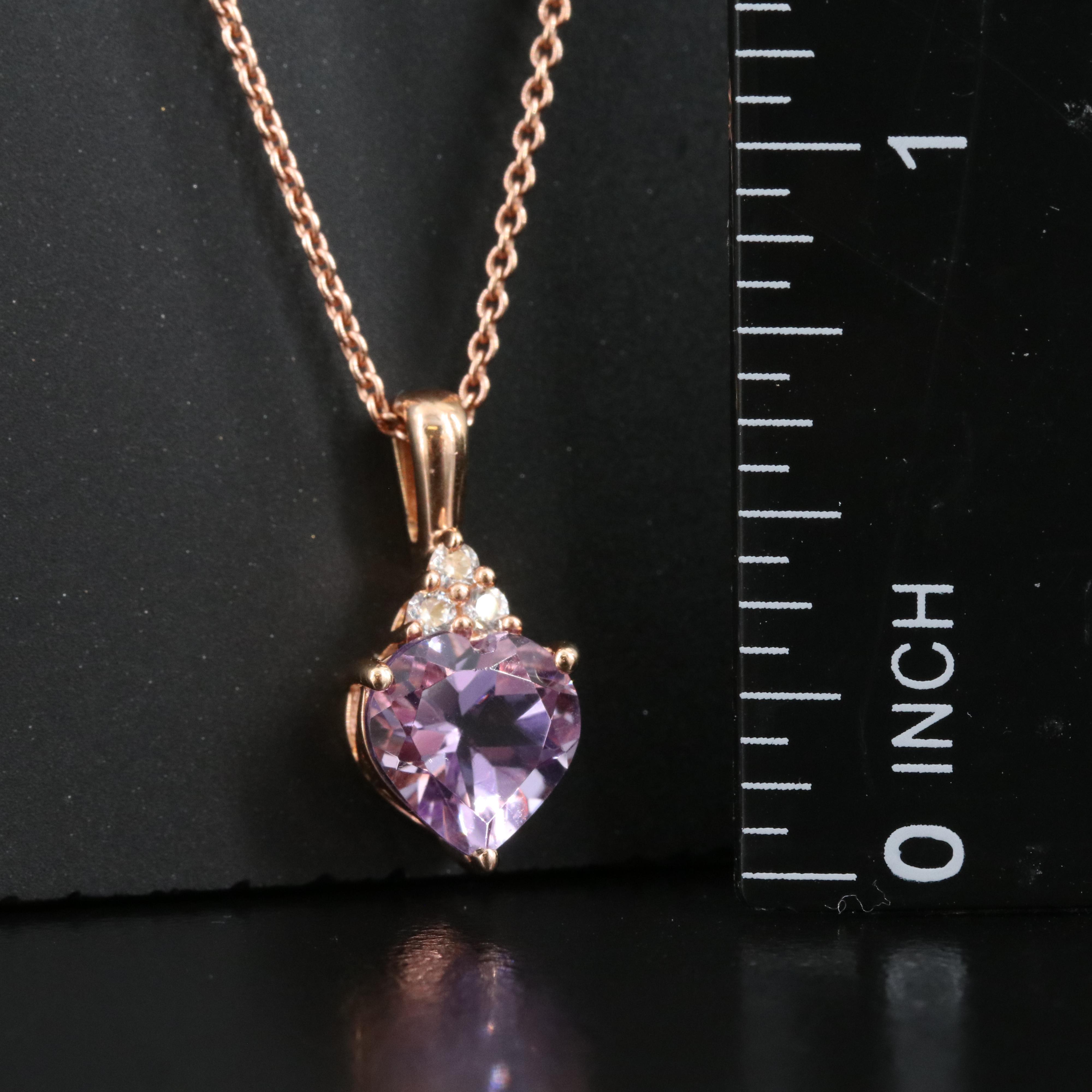 Sterling Amethyst and Sapphire Pendant Necklace