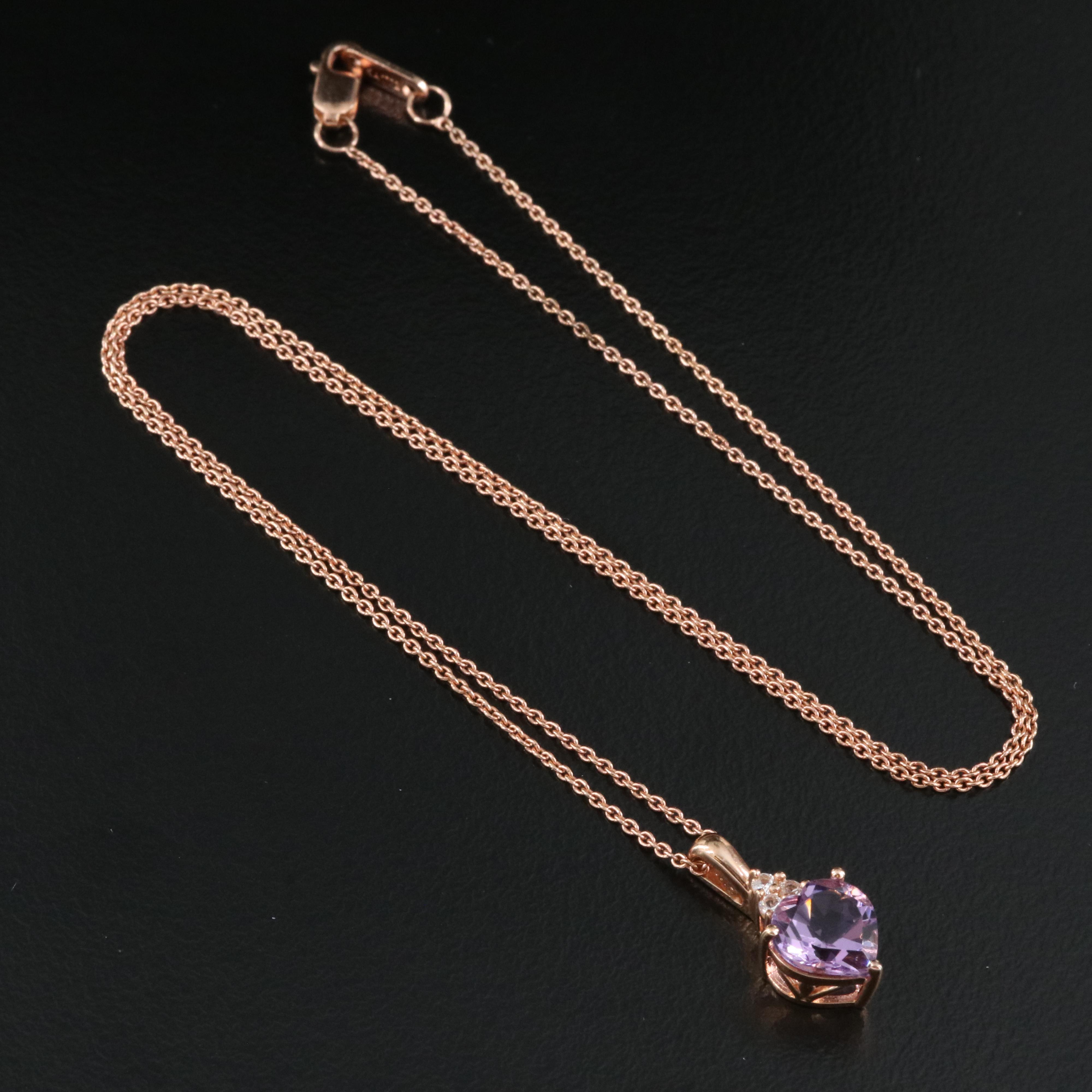 Sterling Amethyst and Sapphire Pendant Necklace