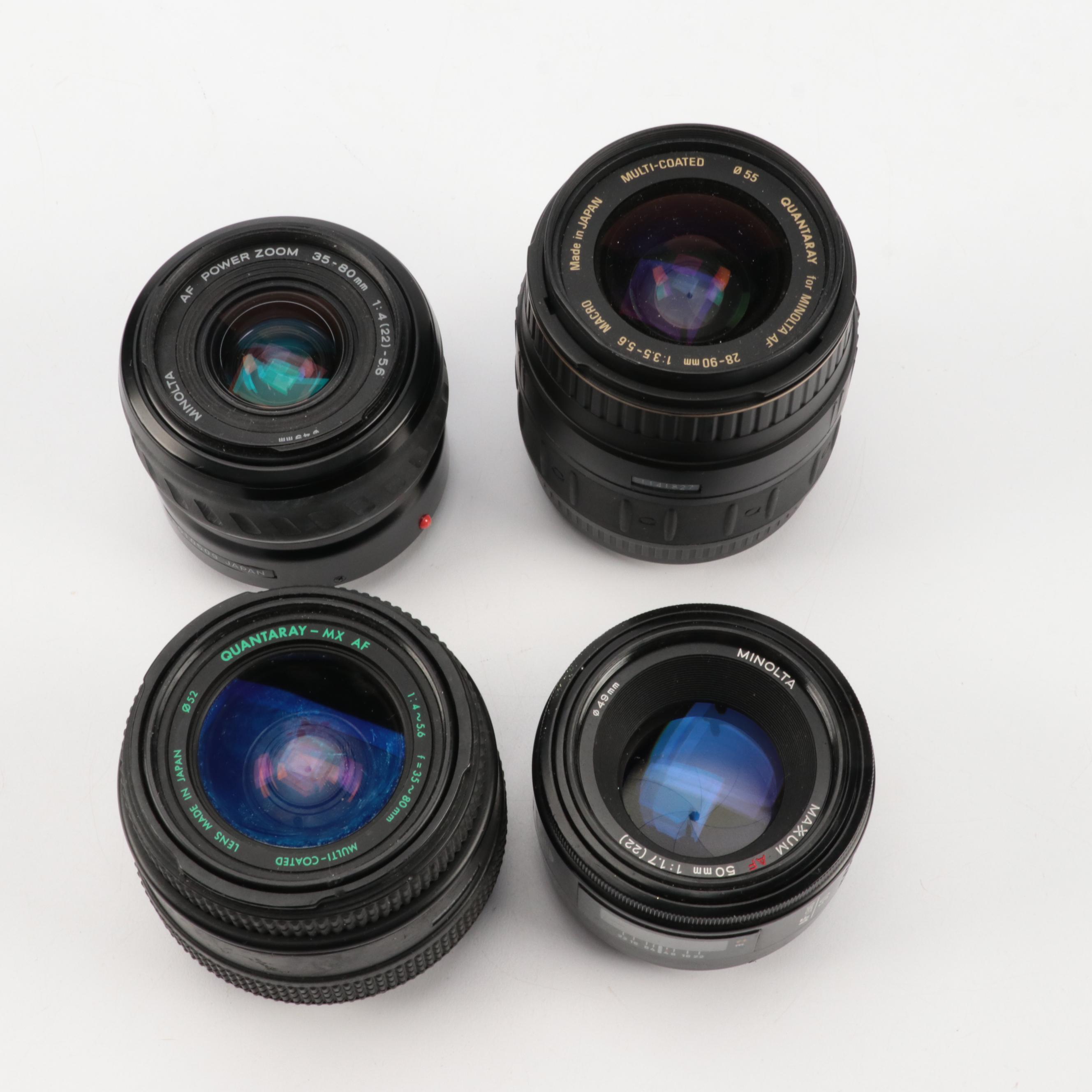 Minolta X-370 and XG7 SLR Cameras with Lenses