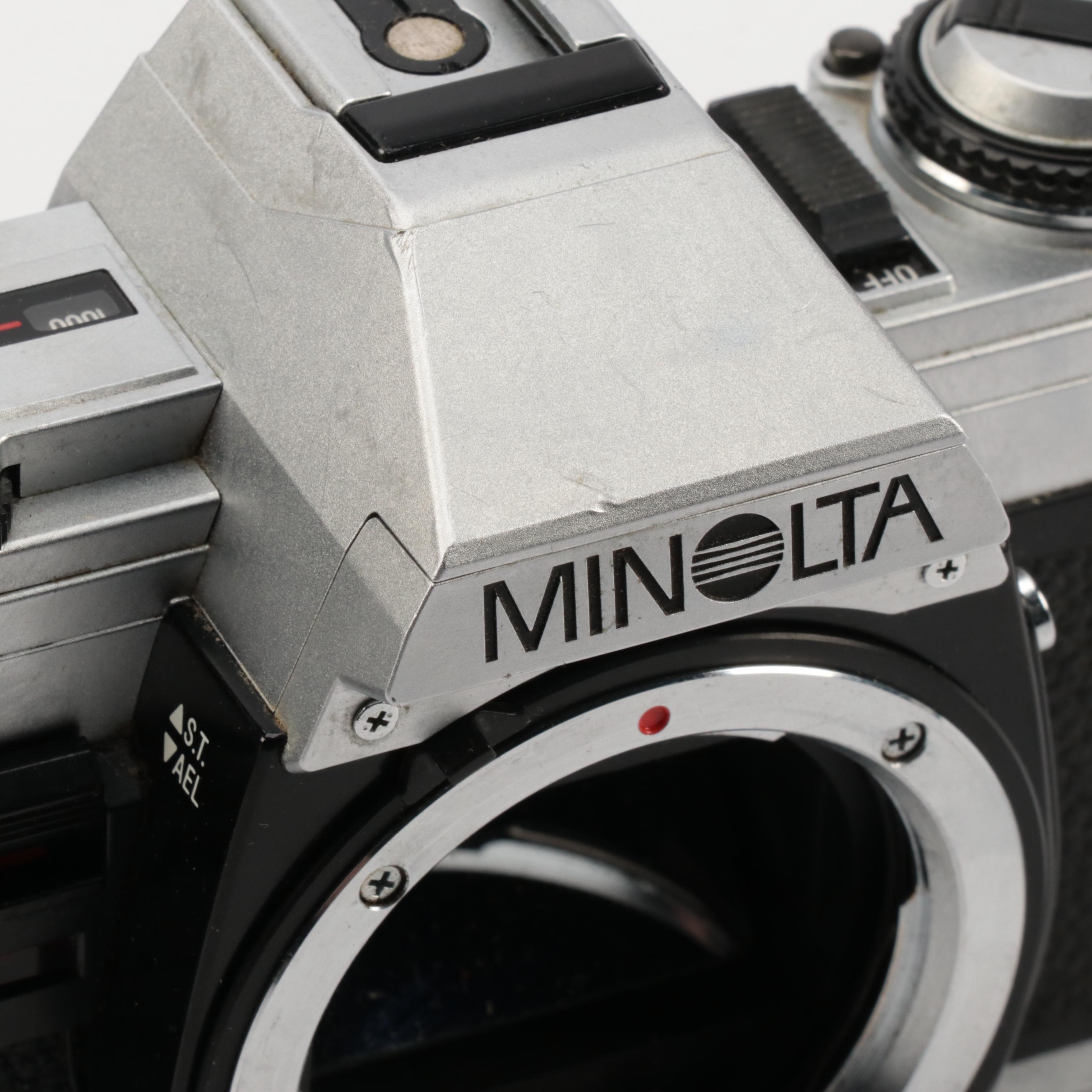 Minolta X-370 and XG7 SLR Cameras with Lenses