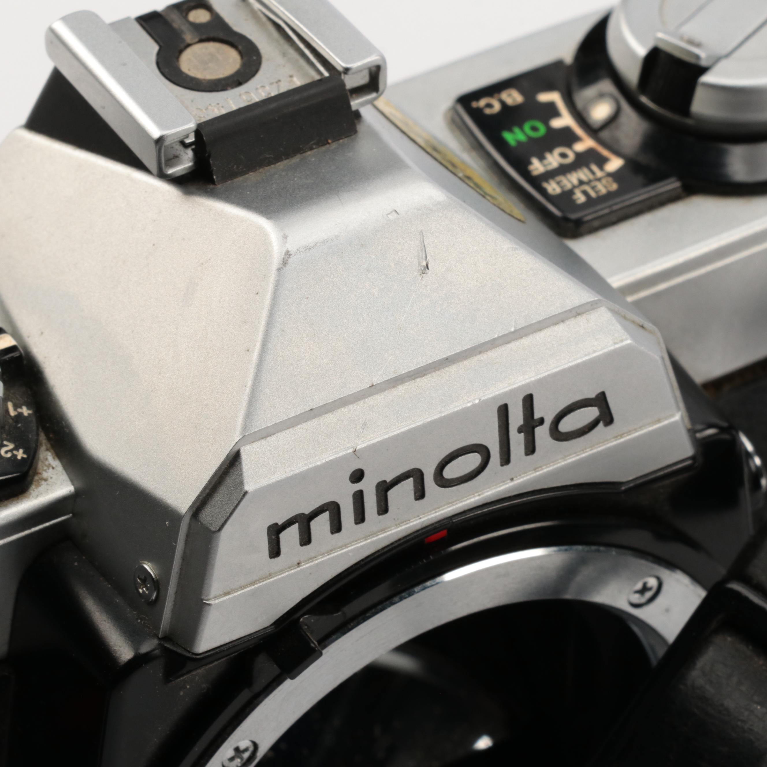 Minolta X-370 and XG7 SLR Cameras with Lenses