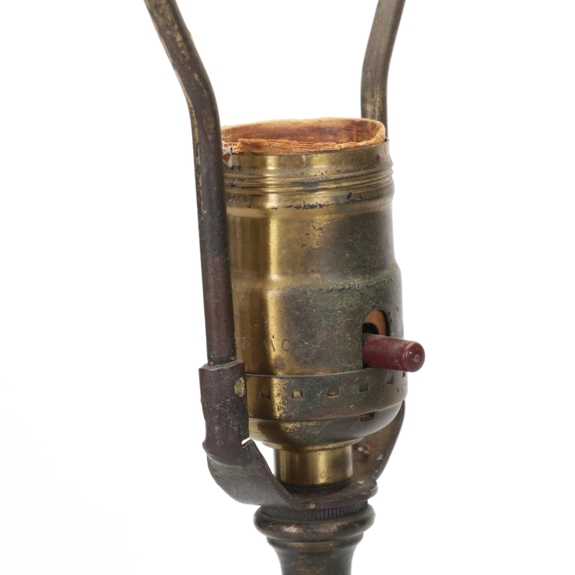 French Provincial Porcelain and Spelter Table Lamps, Early to Mid-20th Century