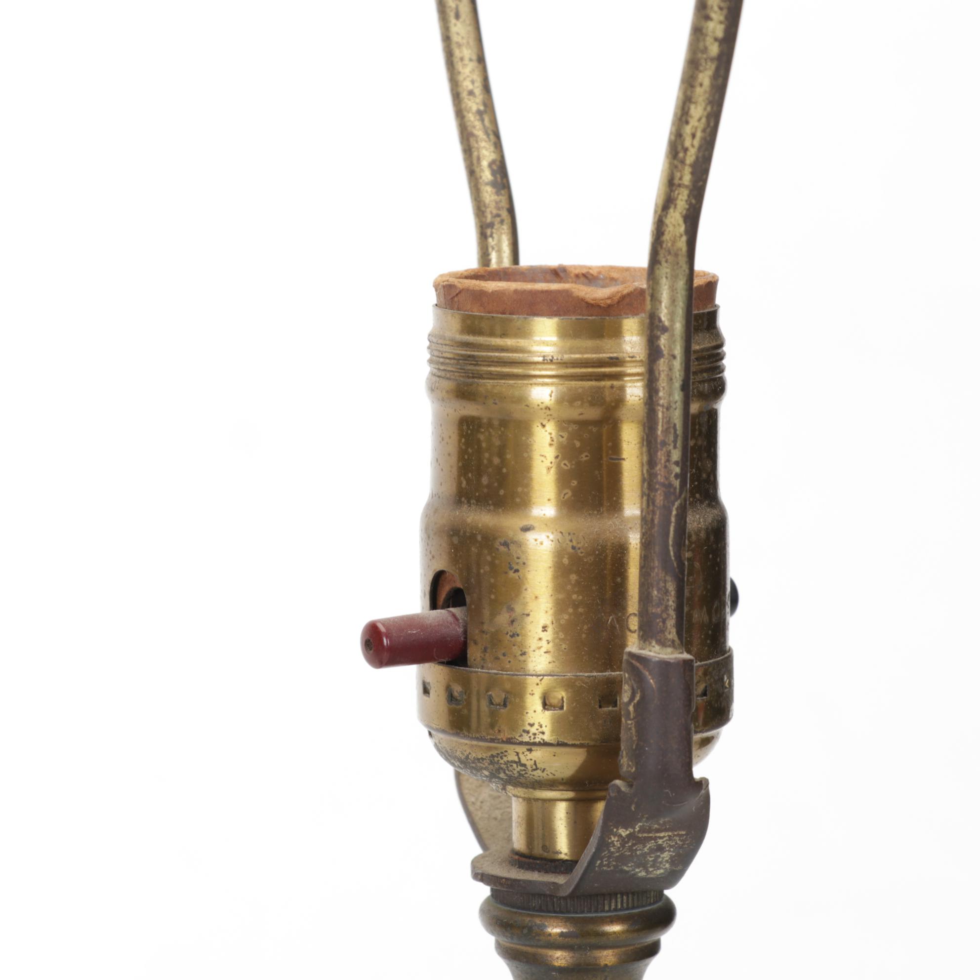 French Provincial Porcelain and Spelter Table Lamps, Early to Mid-20th Century