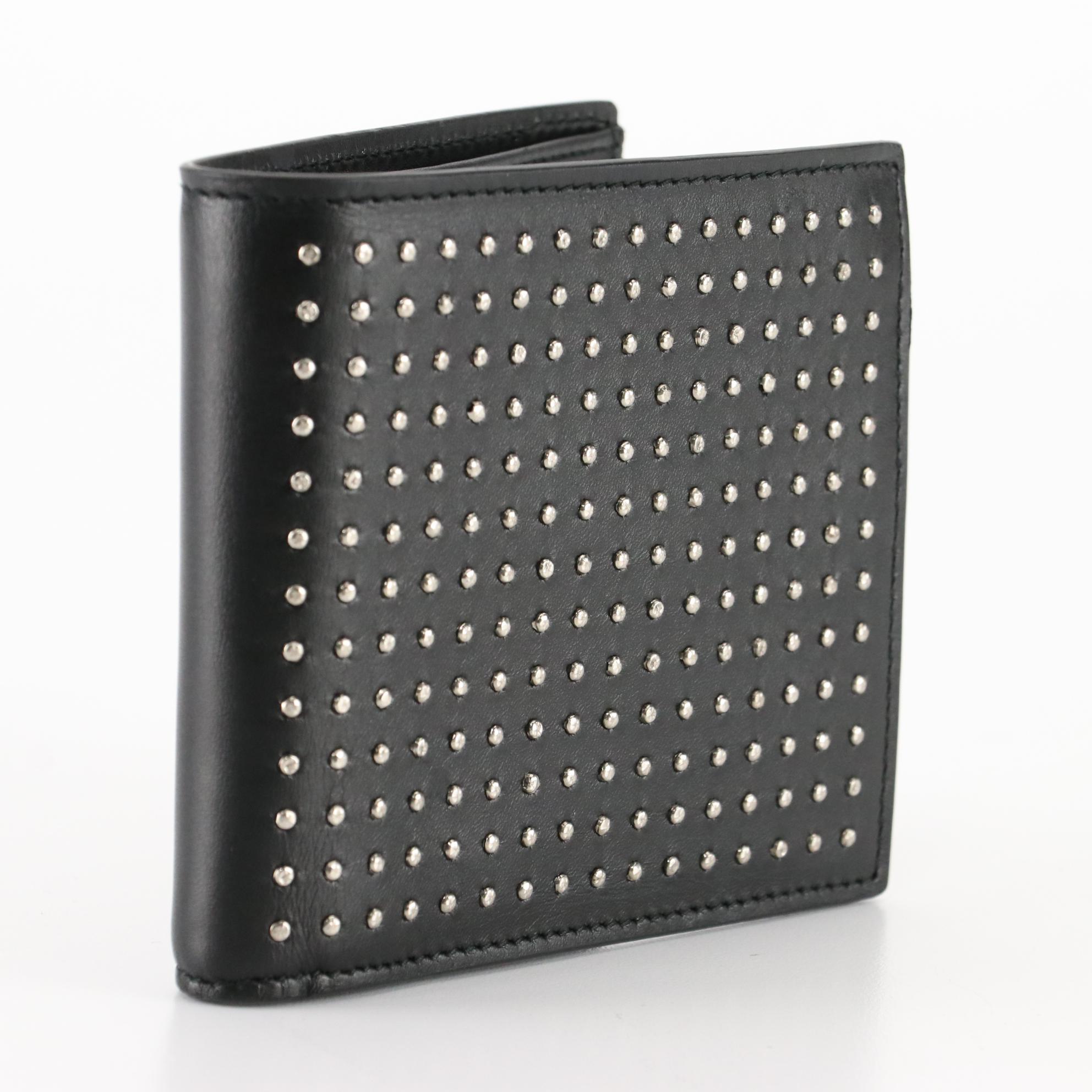 Saint Laurent Bifold Wallet in Studded Black Leather