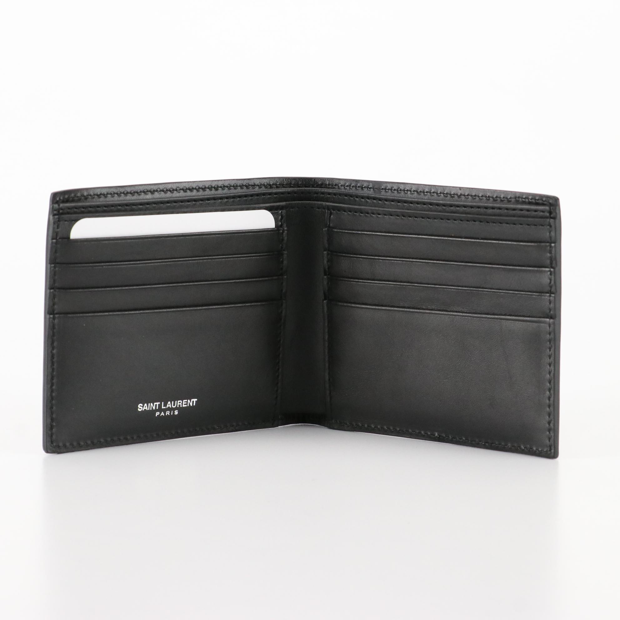 Saint Laurent Bifold Wallet in Studded Black Leather