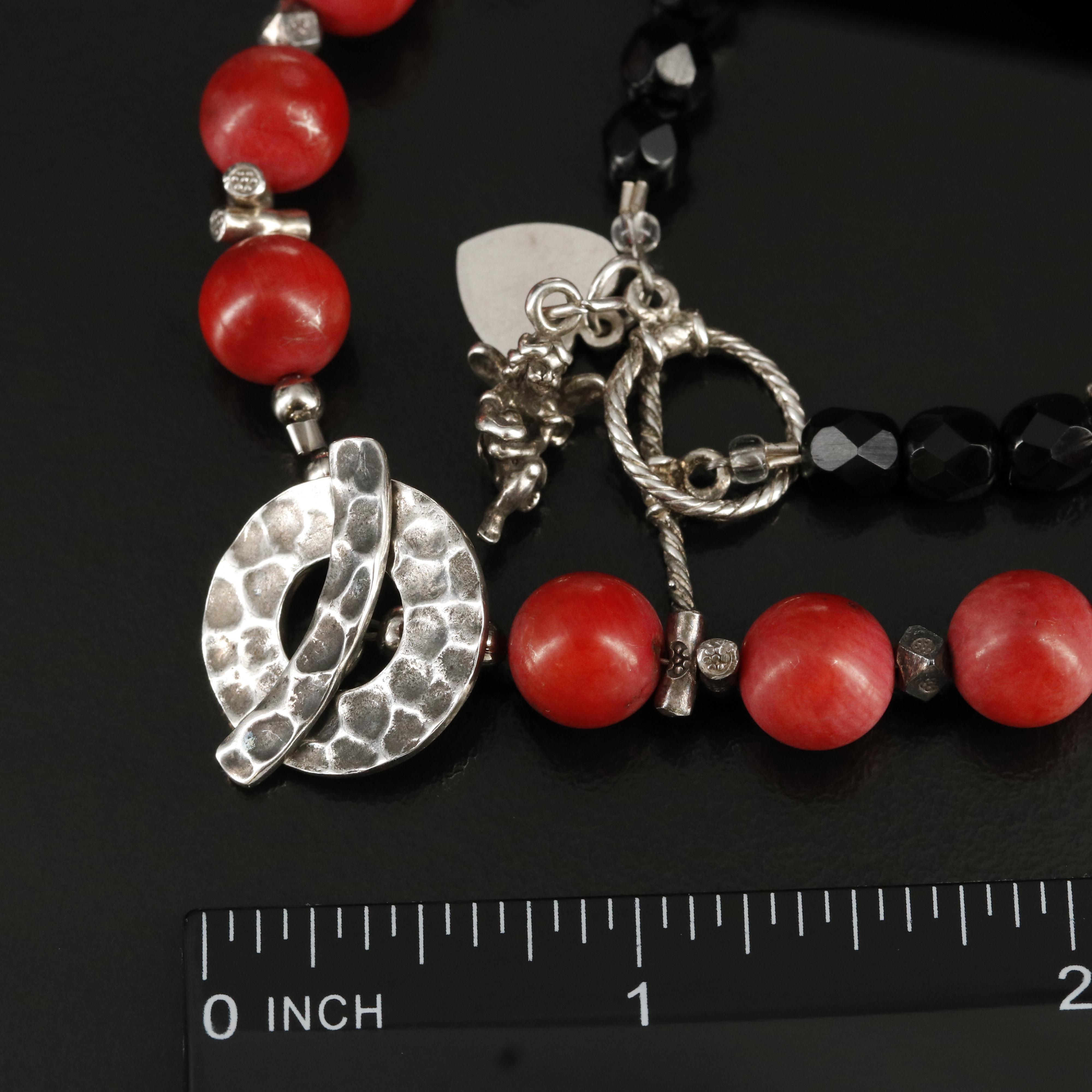 Sterling Beaded Bracelets Including Coral