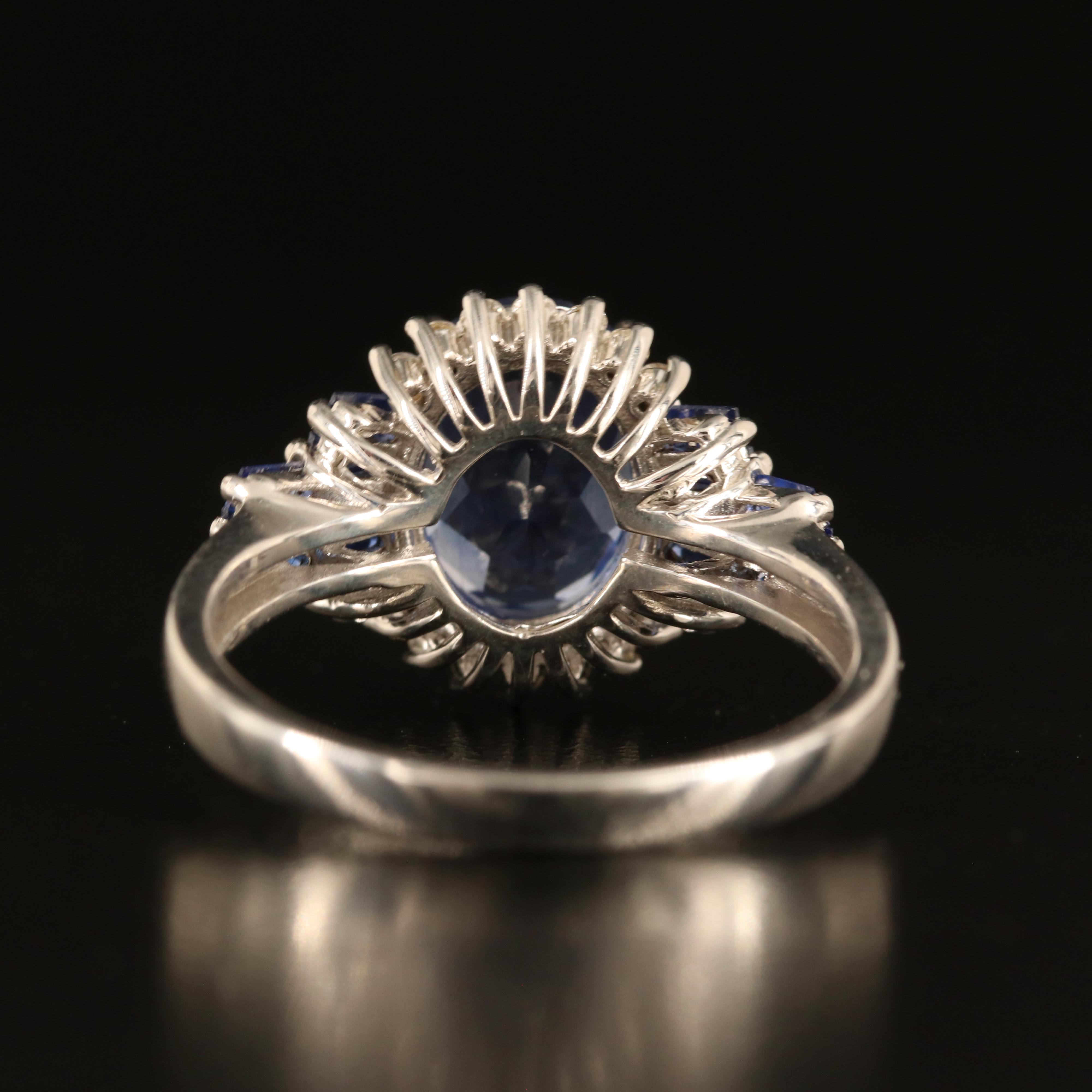 Sterling Sapphire and White Sapphire Ring