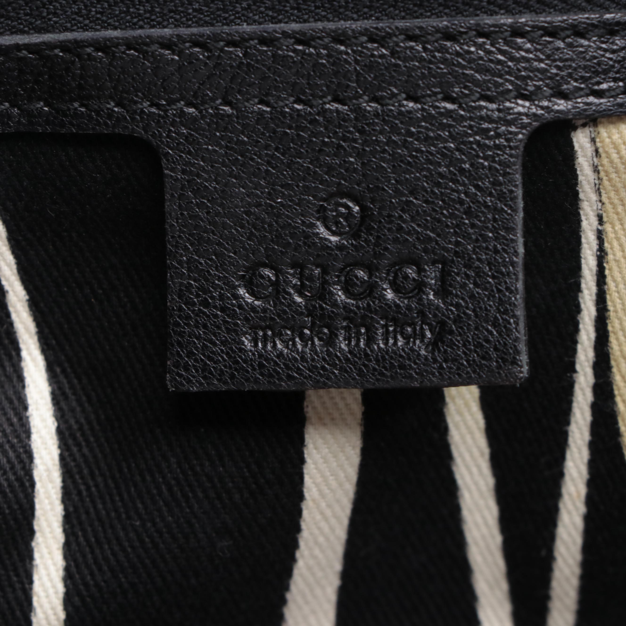 Gucci Horsebit Chain Flap Shoulder Bag in Black Leather