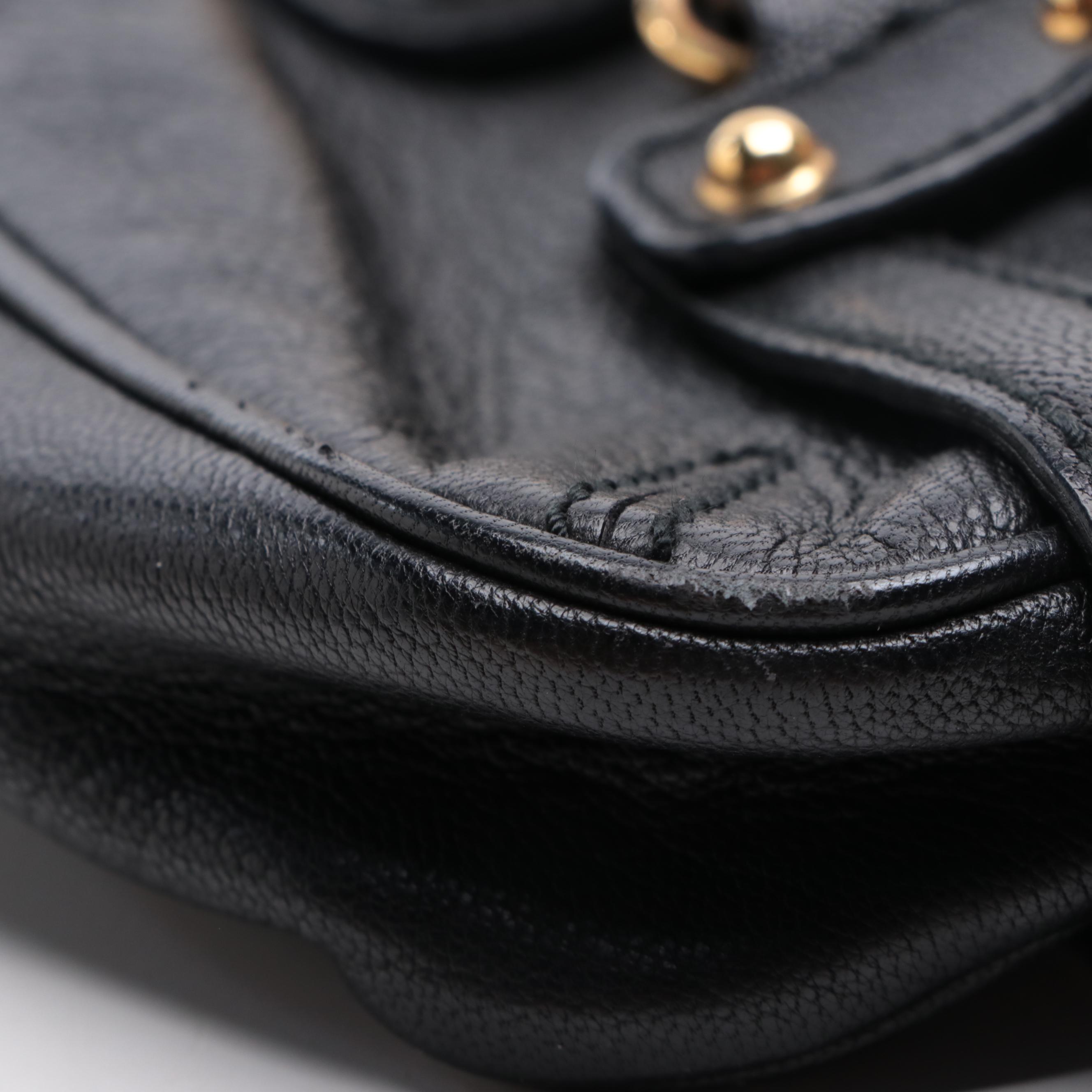 Gucci Horsebit Chain Flap Shoulder Bag in Black Leather