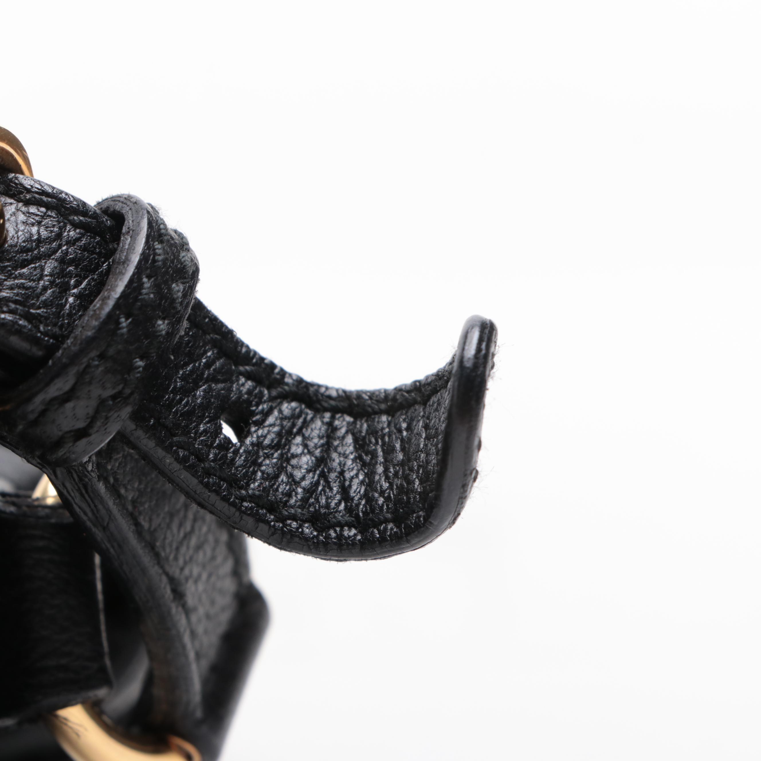 Gucci Horsebit Chain Flap Shoulder Bag in Black Leather