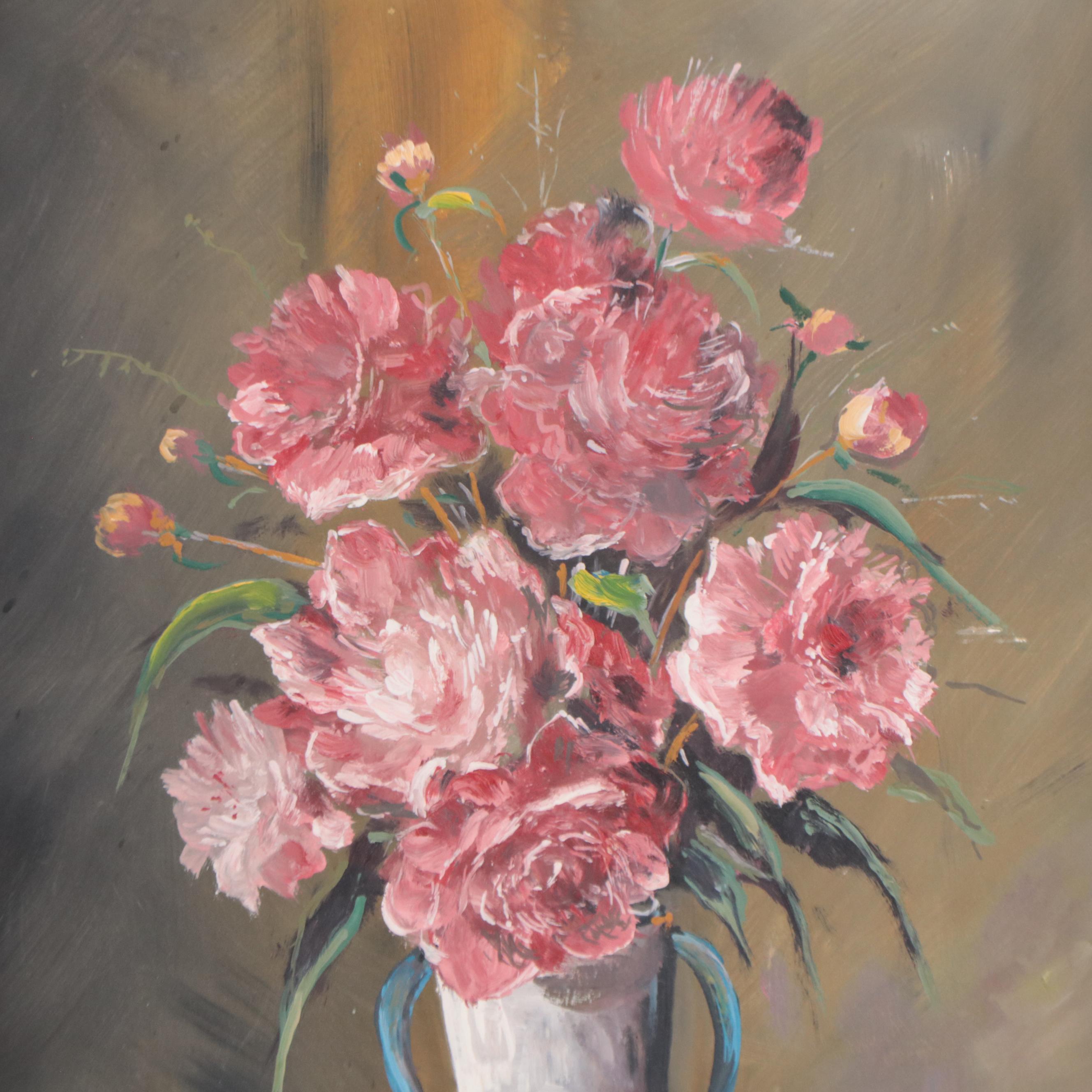 Herman Betke Oil Painting of Floral Still Life