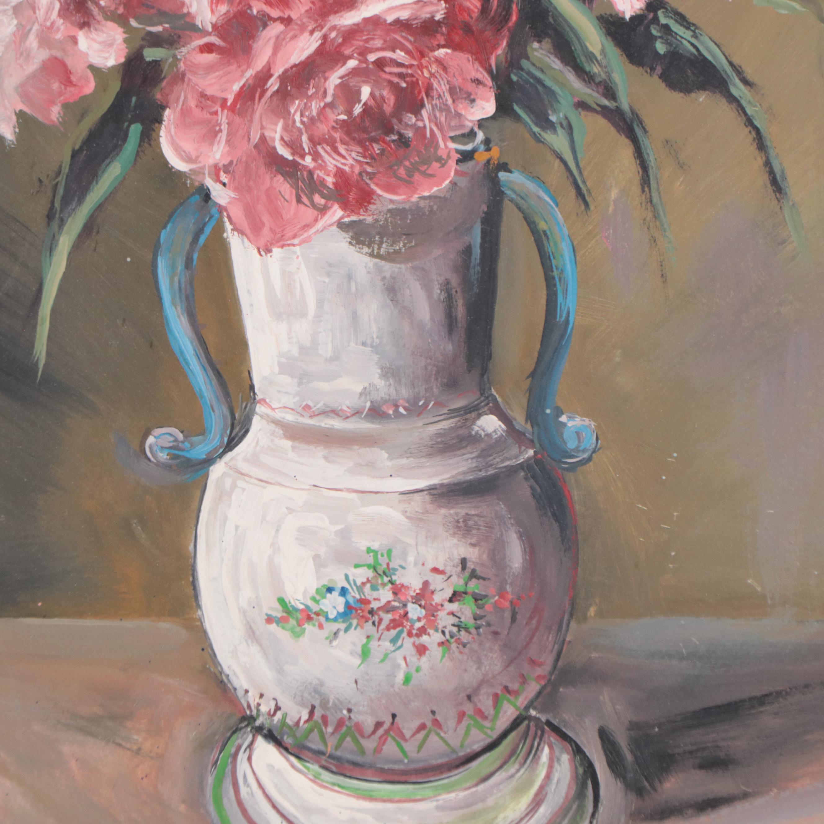 Herman Betke Oil Painting of Floral Still Life