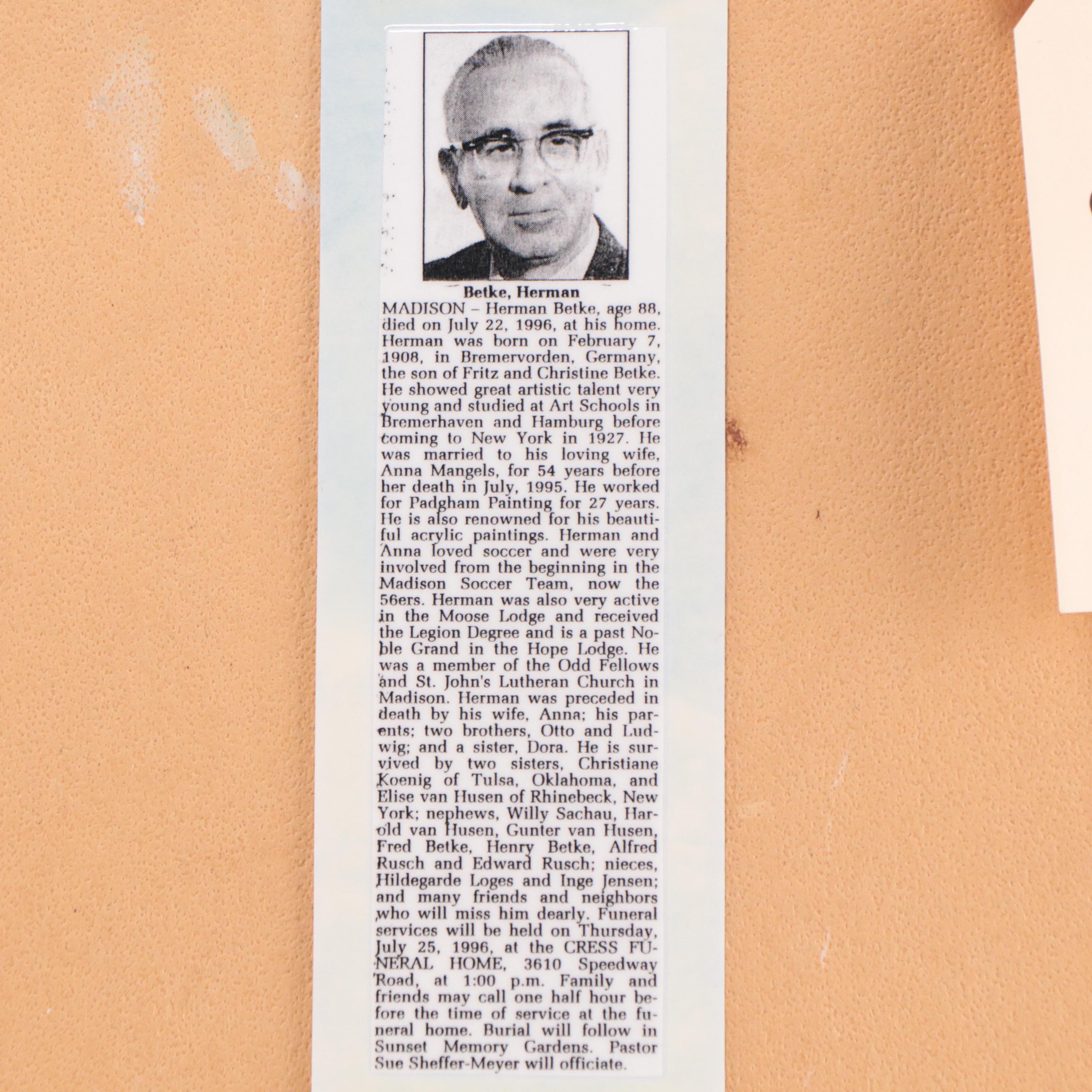 Herman Betke Oil Painting of Floral Still Life