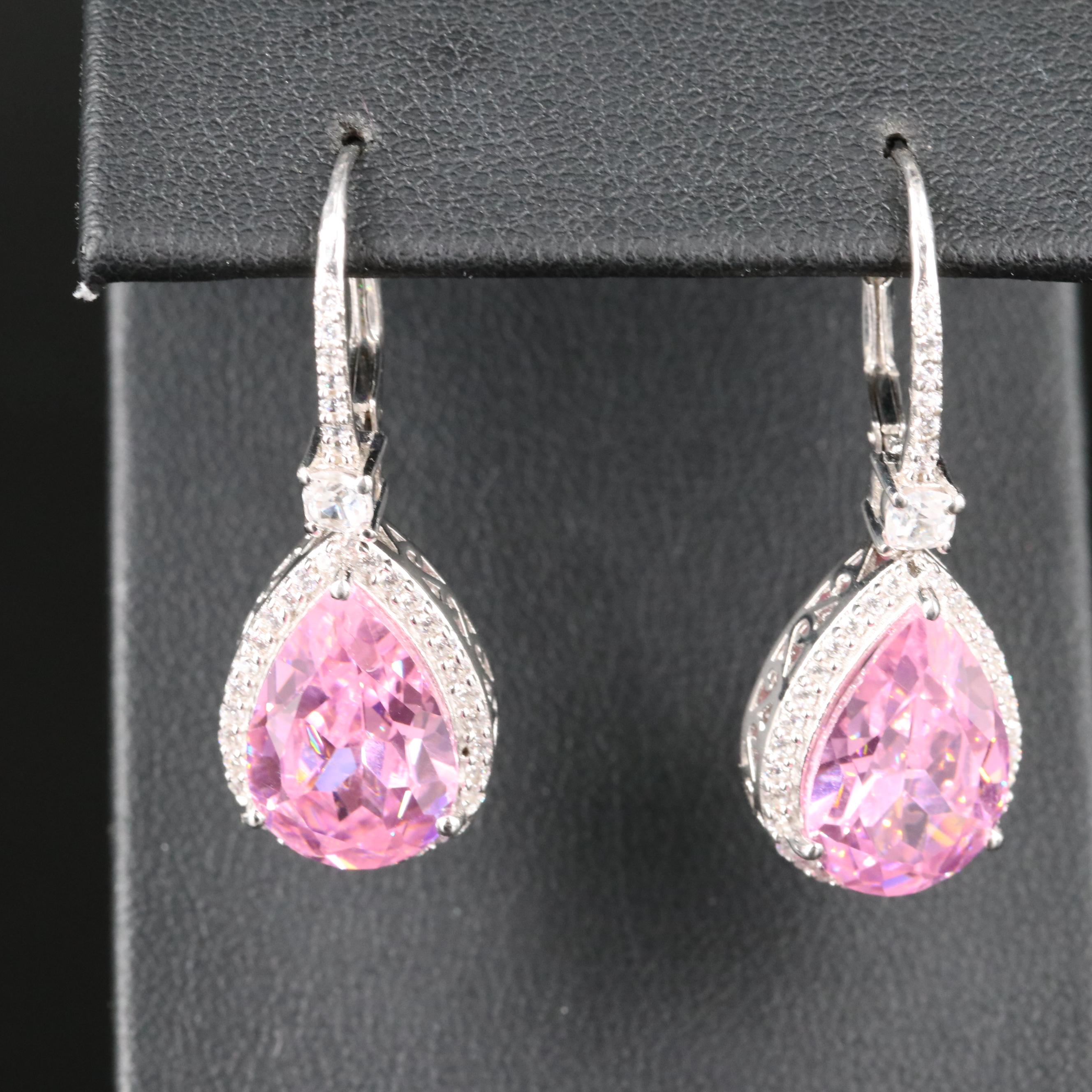 Sterling Cubic Zirconia Teardrop Earrings