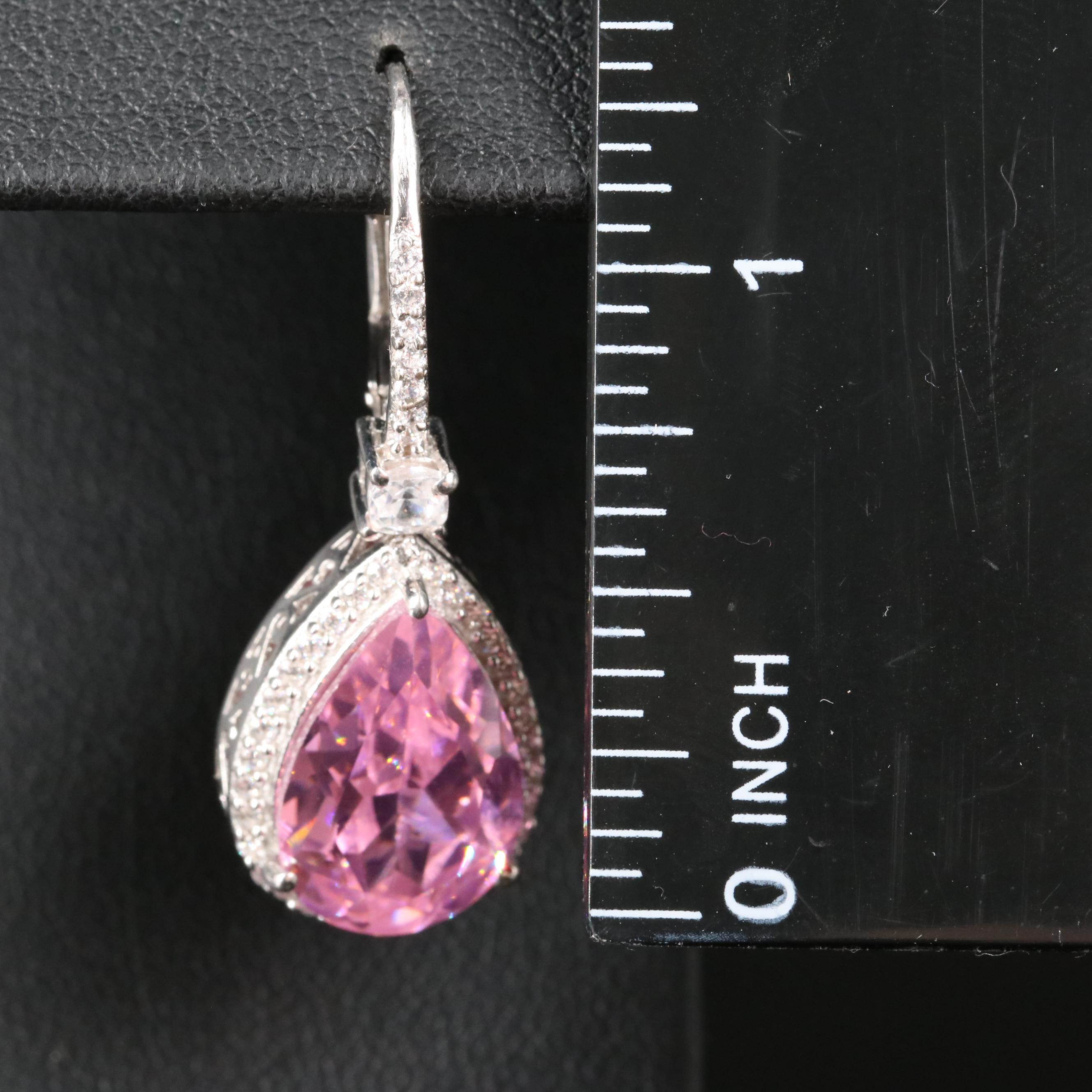 Sterling Cubic Zirconia Teardrop Earrings