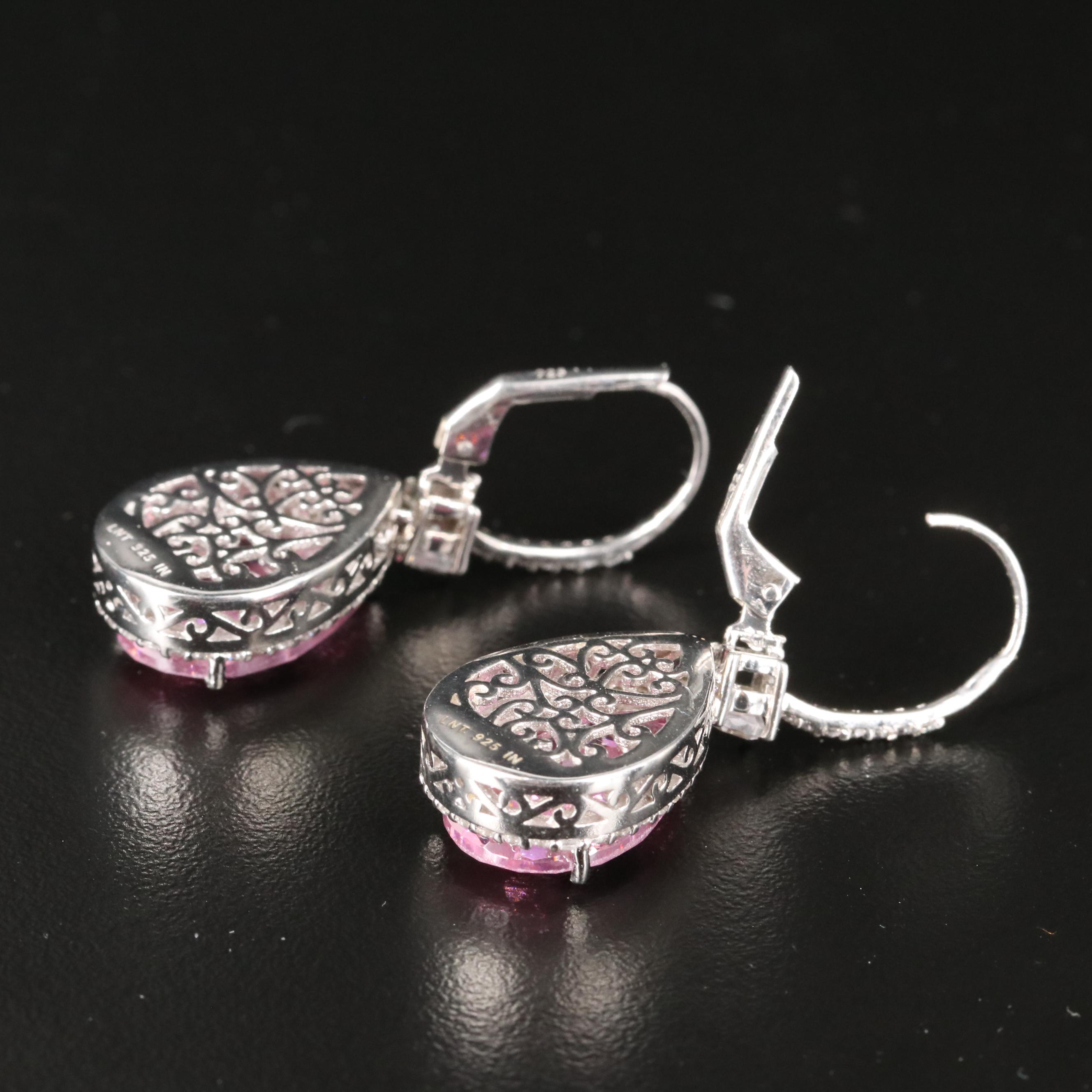 Sterling Cubic Zirconia Teardrop Earrings