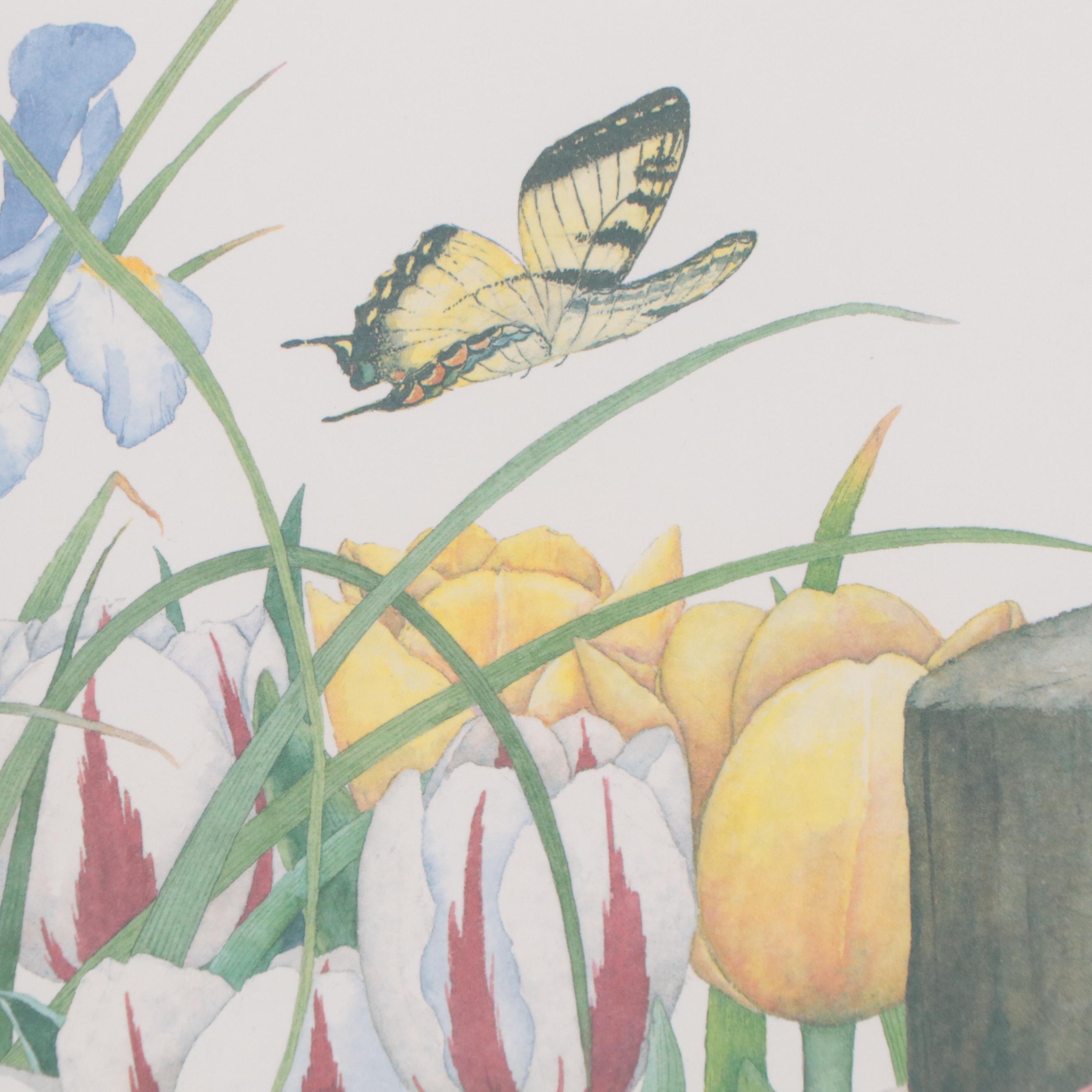 Bambi Papais Offset Lithograph "Cassidy's Garden," 1997