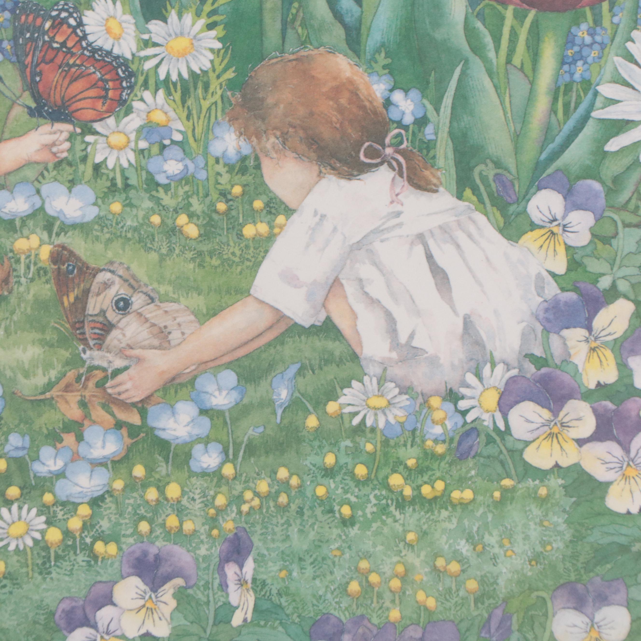 Bambi Papais Offset Lithograph "Cassidy's Garden," 1997