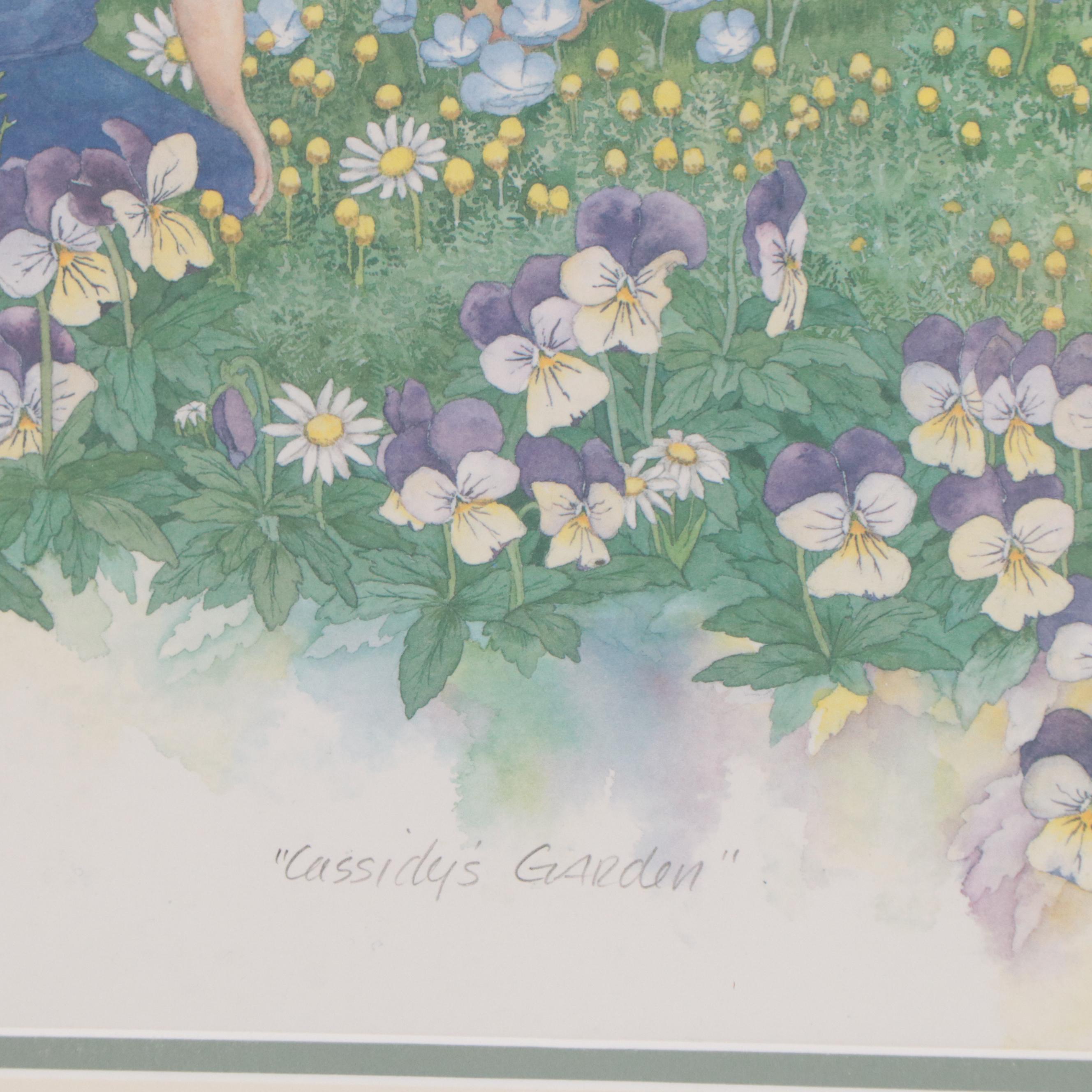 Bambi Papais Offset Lithograph "Cassidy's Garden," 1997