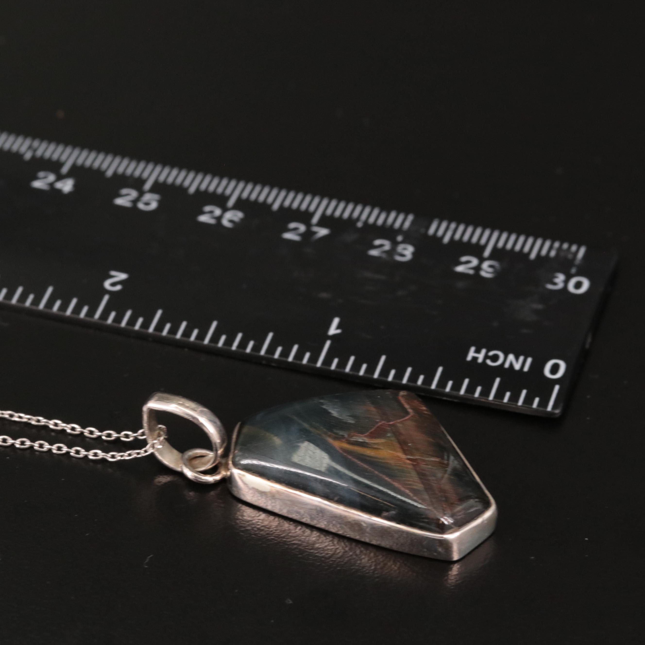 Sterling Jasper Pendant Necklace