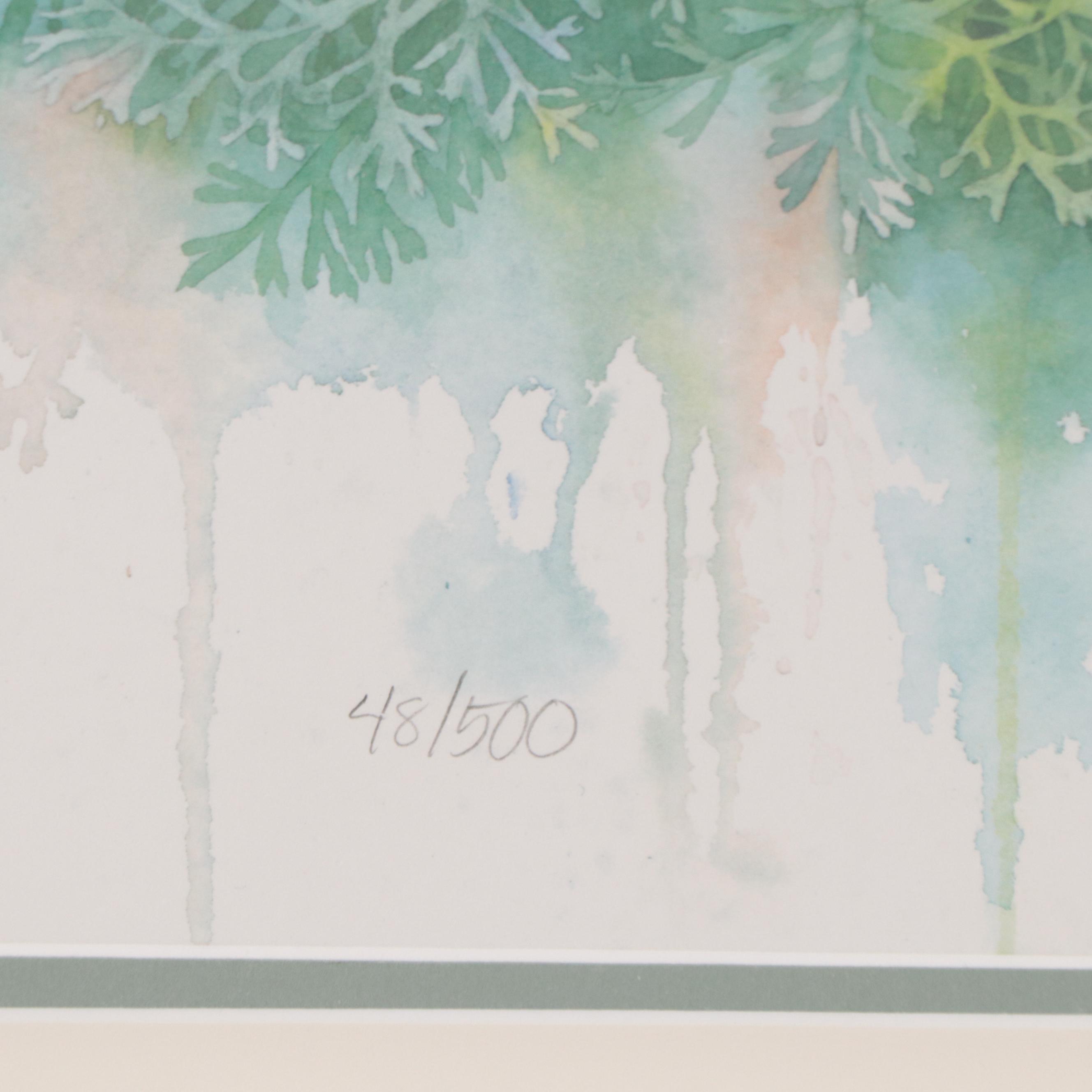 Bambi Papais Offset Lithograph "Cassidy's Garden," 1997