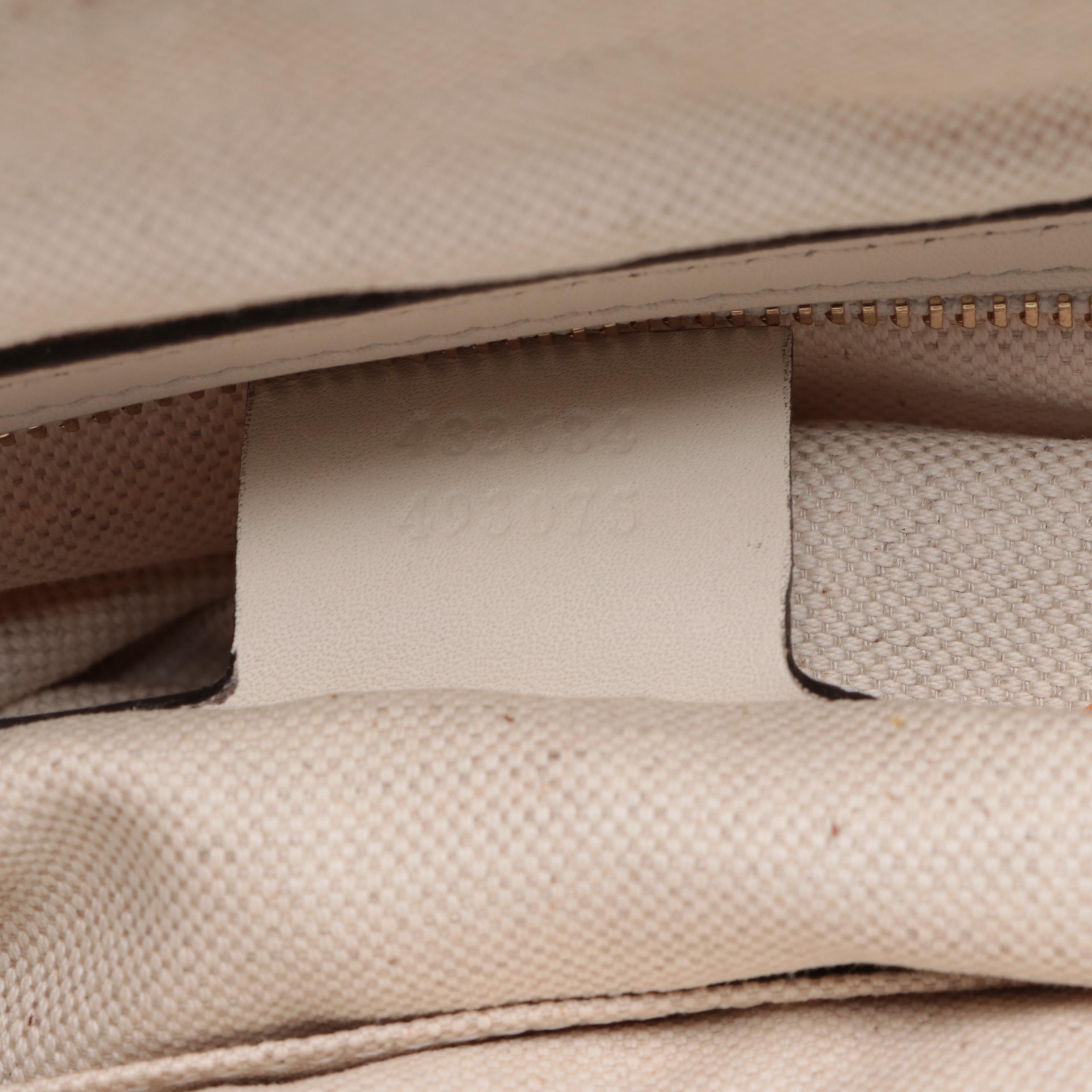 Gucci GG Ribbon Tote Bag in White Herbarium Canvas and Leather