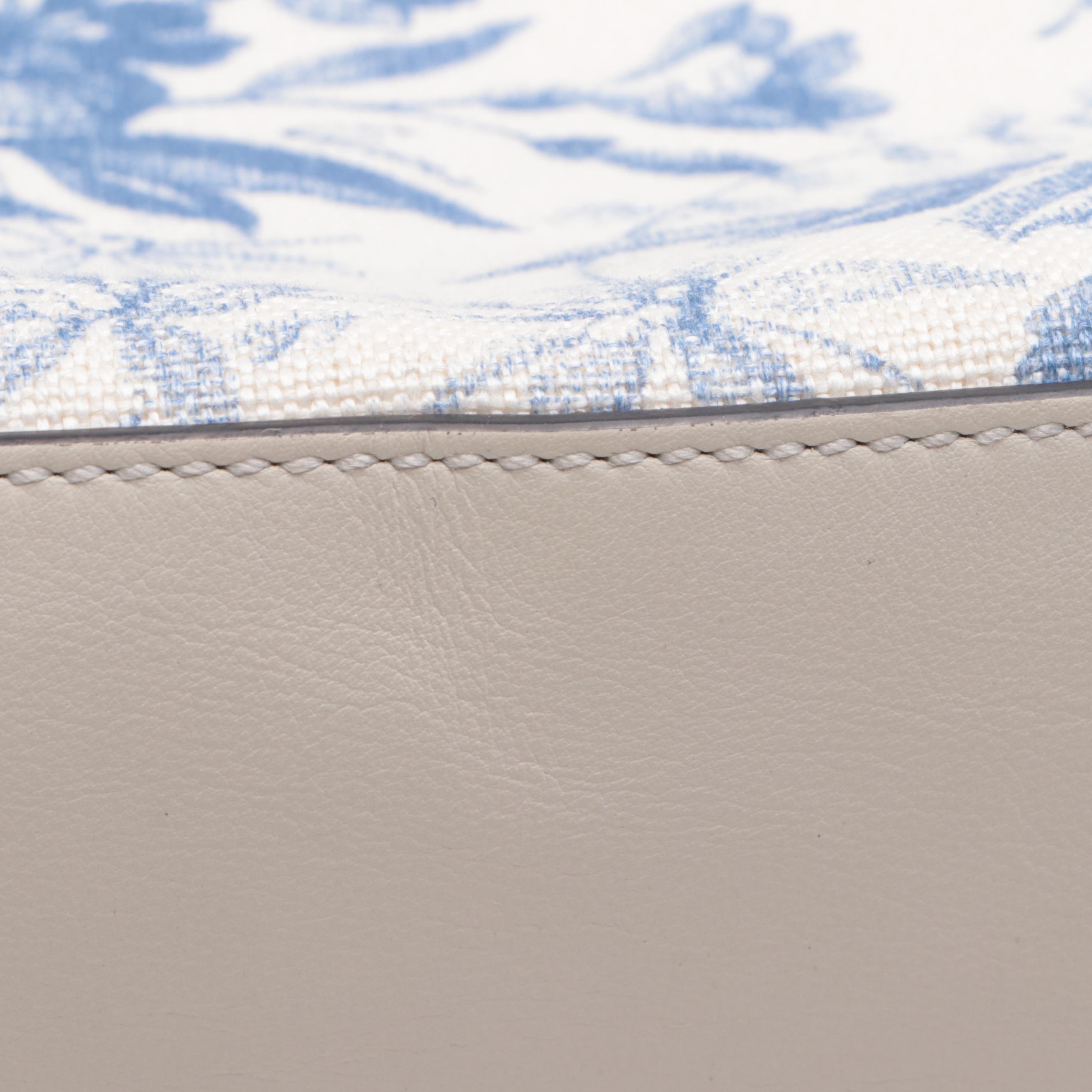 Gucci GG Ribbon Tote Bag in White Herbarium Canvas and Leather