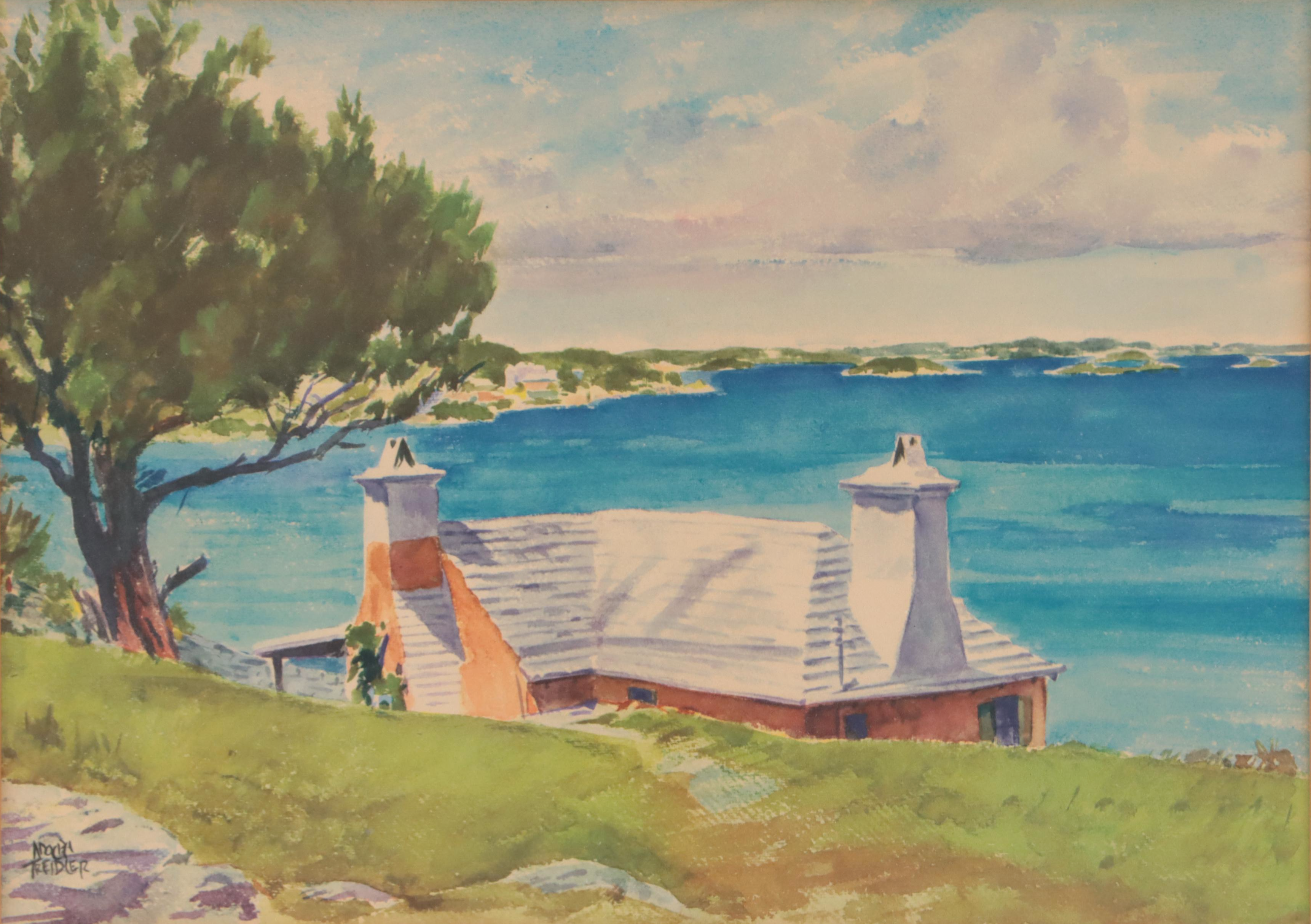 Landscape Offset Lithographs Including "Fourways Inn" After Maria Evers Smith