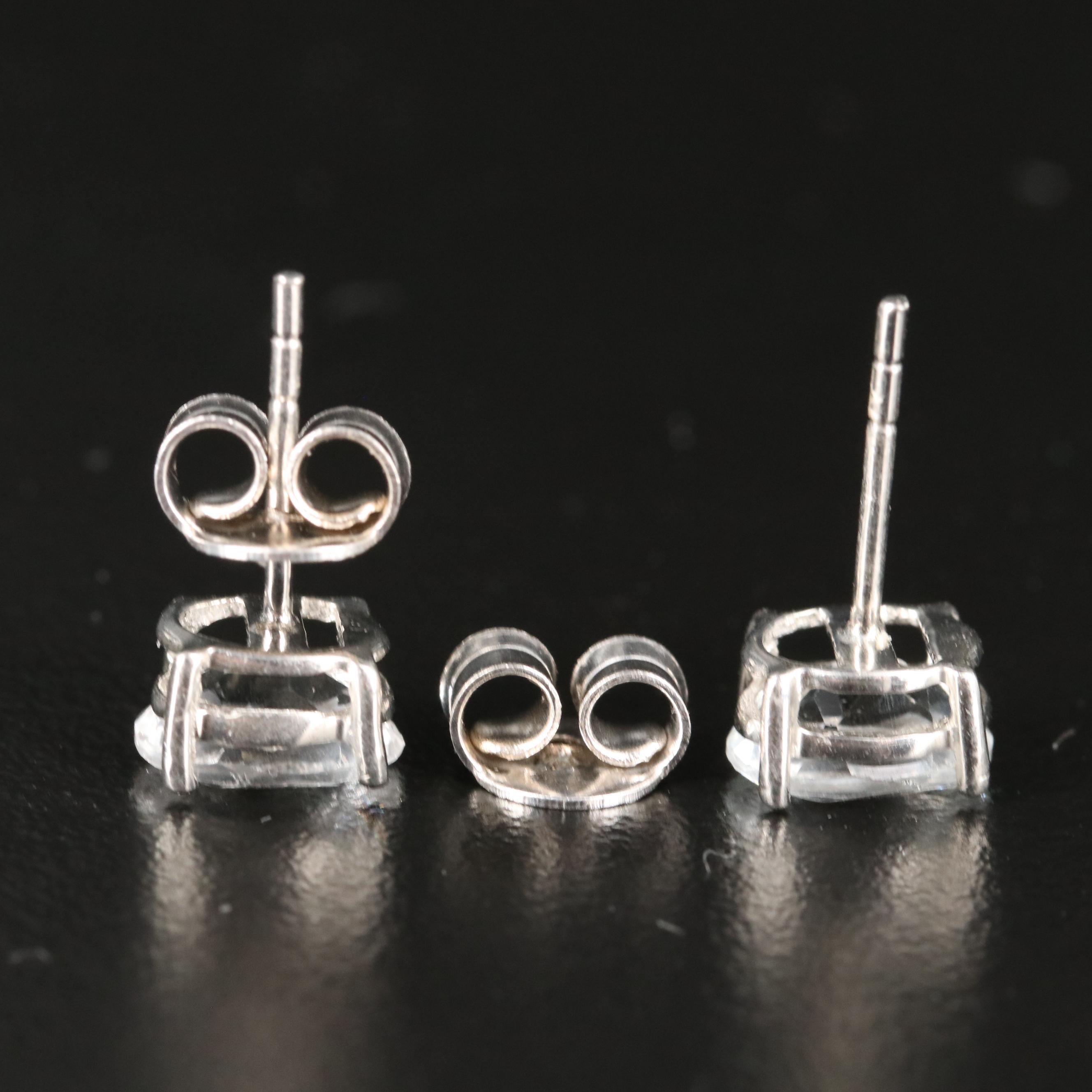 Sterling White Topaz Stud Earrings