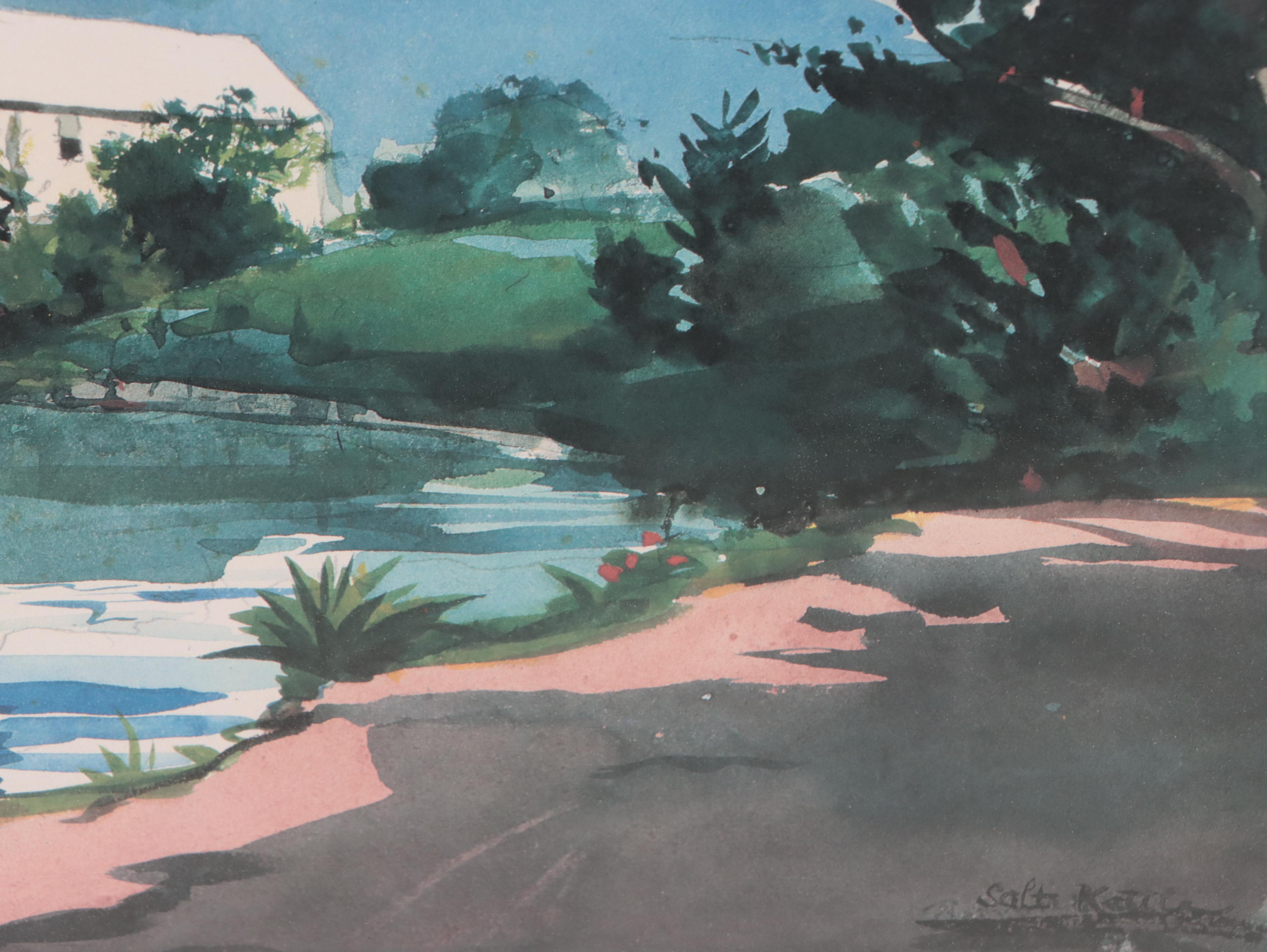 Landscape Offset Lithographs Including "Fourways Inn" After Maria Evers Smith