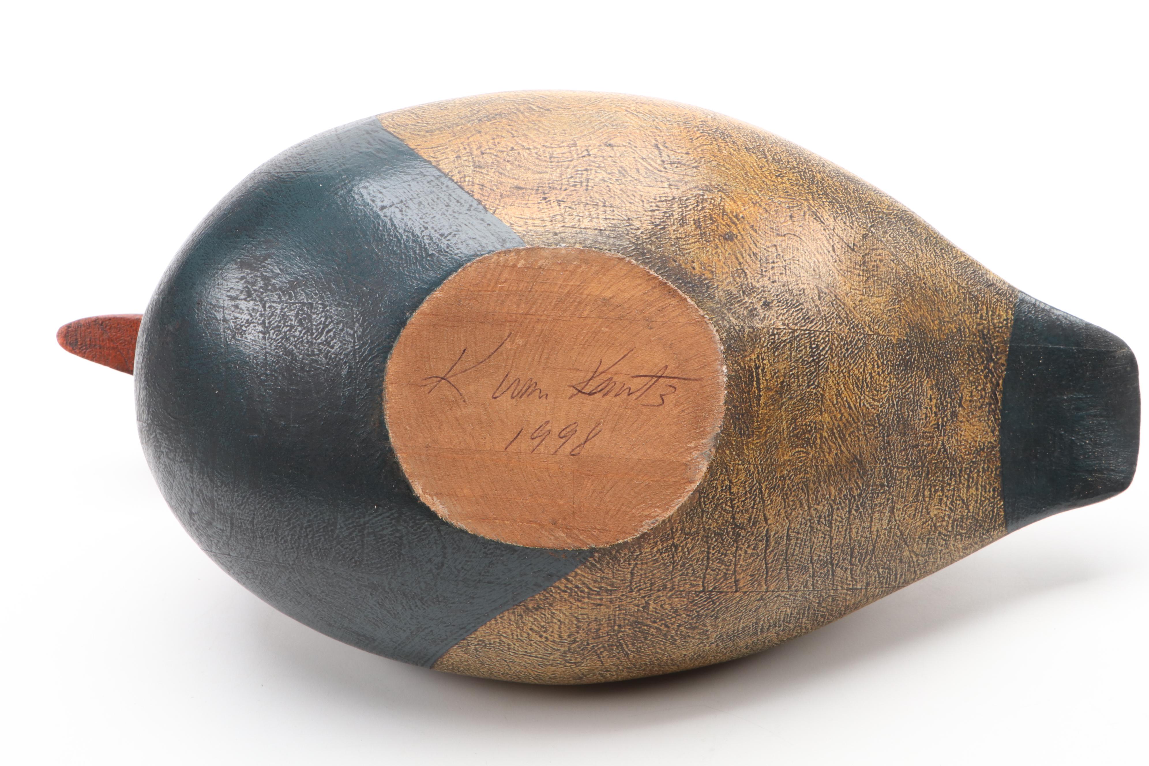 Artist Signed Hand-Painted Carved Wood Redhead Ducks and More