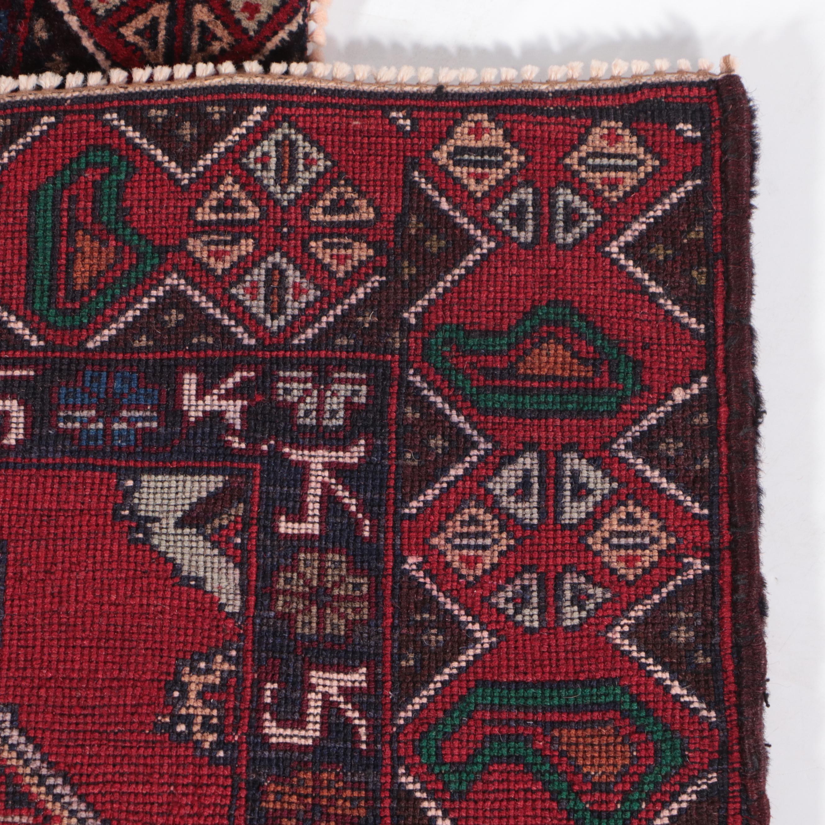 1'7 x 2'10 Hand-Knotted Afghan Baluch Accent Rug